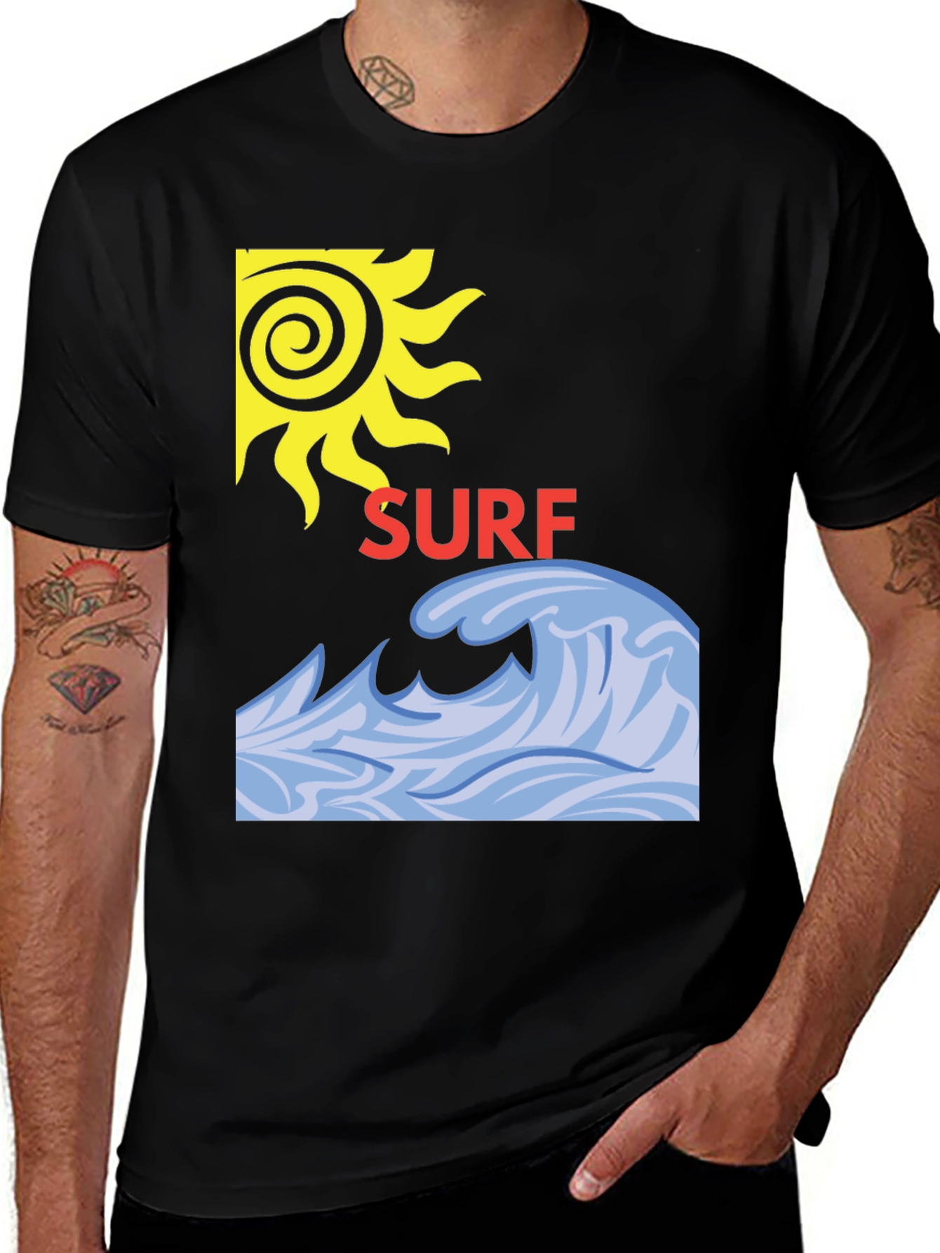 Variant 16 of Surf Design Black T-Shirt