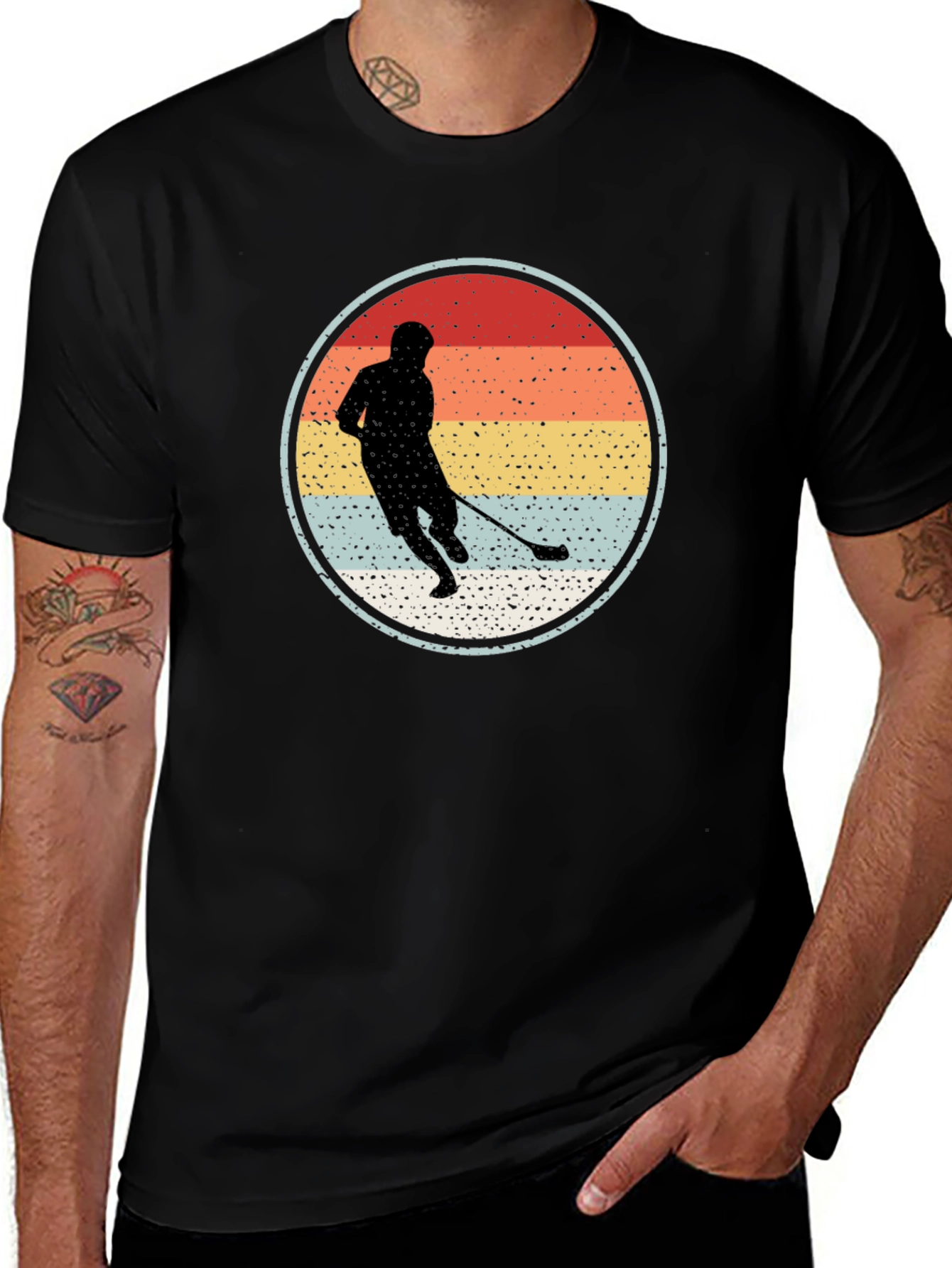 Variant 15 of Vintage Hockey Player Graphic Tee