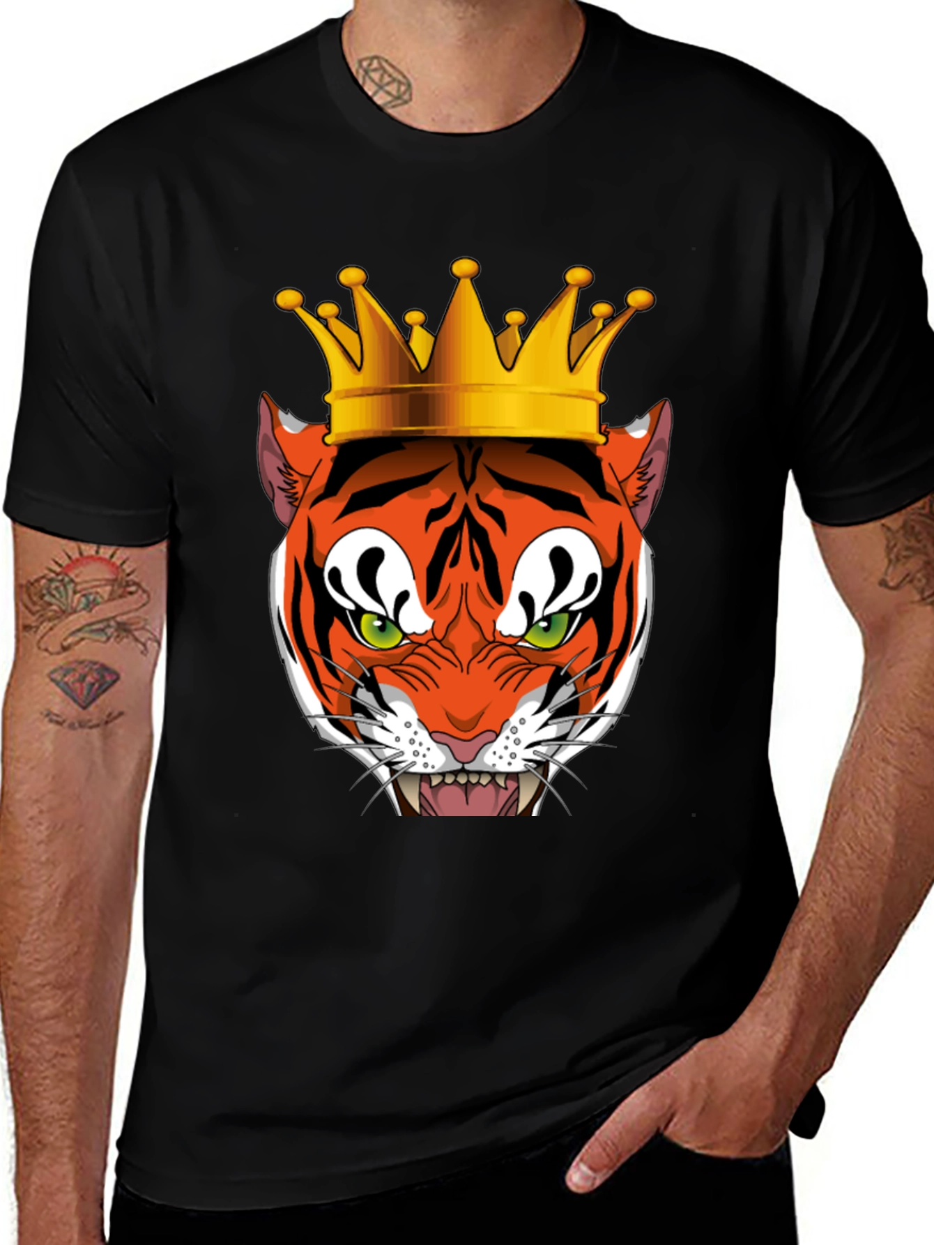 Variant 2 of Tiger King Graphic Tee - Men's Black T-Shirt