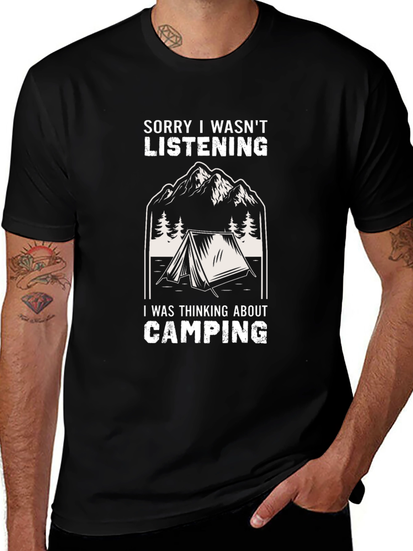 Variant 20 of Camping T-Shirt - Sorry Wasn't Listening Graphic Tee