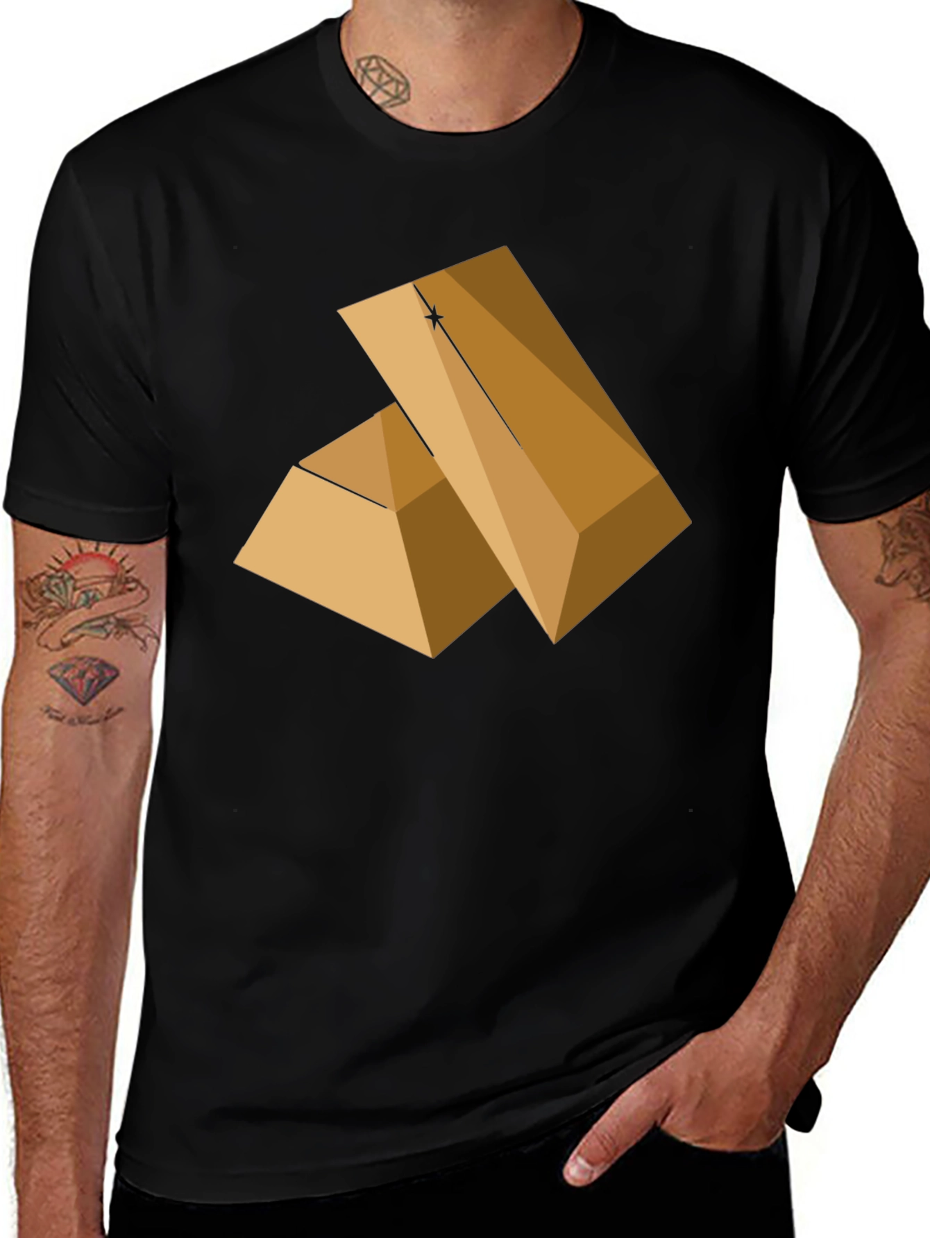 Variant 22 of Geometric Pyramid Graphic Tee - Modern Style