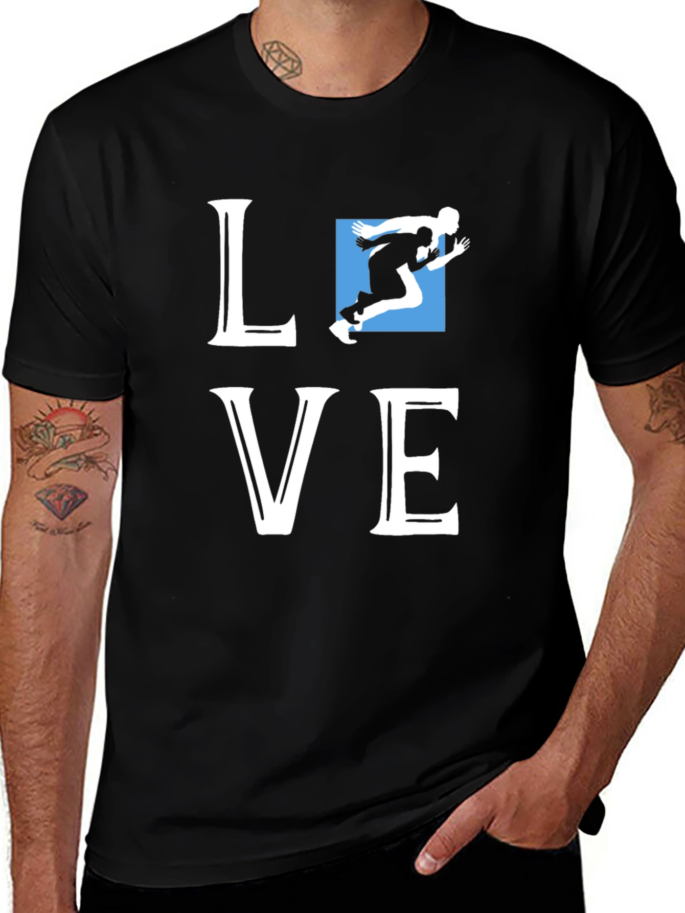Variant 6 of Love Running Graphic Tee - Black