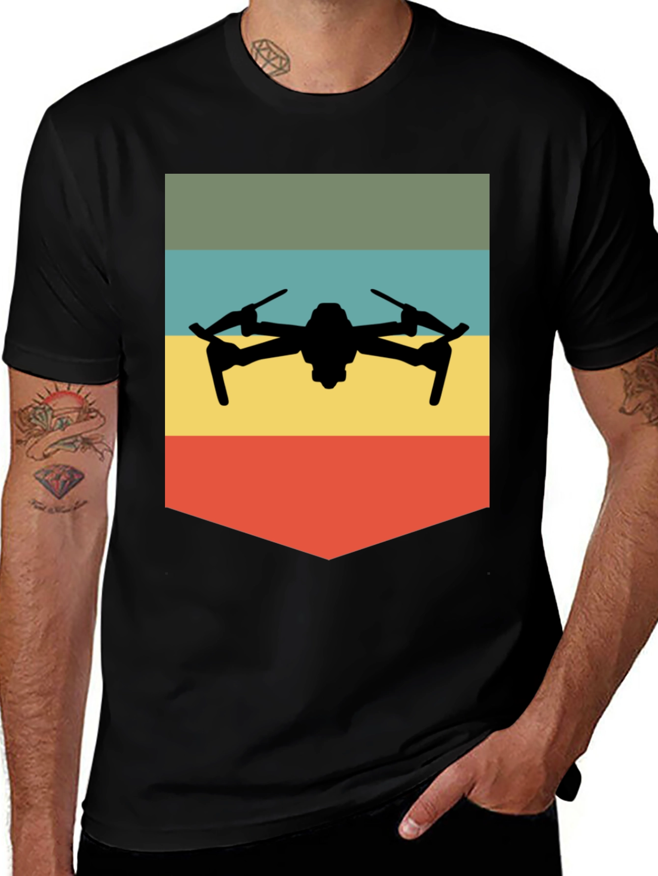 Variant 14 of Retro Drone Graphic Tee - Pilot Style