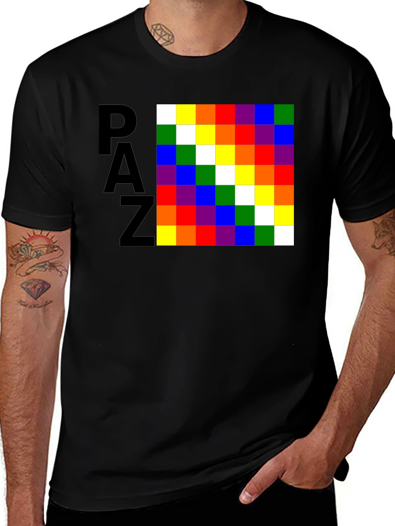 Paz Flag Graphic T-Shirt - Bold Colorful Design