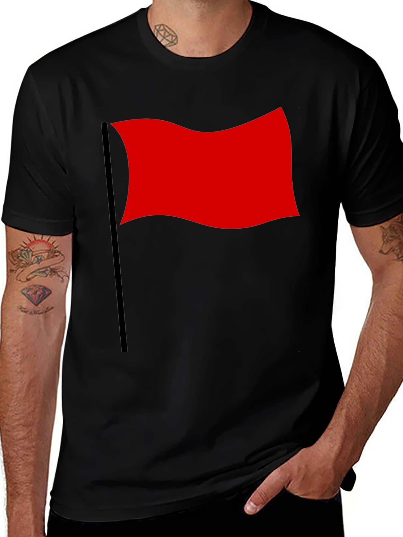 Variant 15 of Red Flag Graphic T-Shirt - Bold & Unique Design