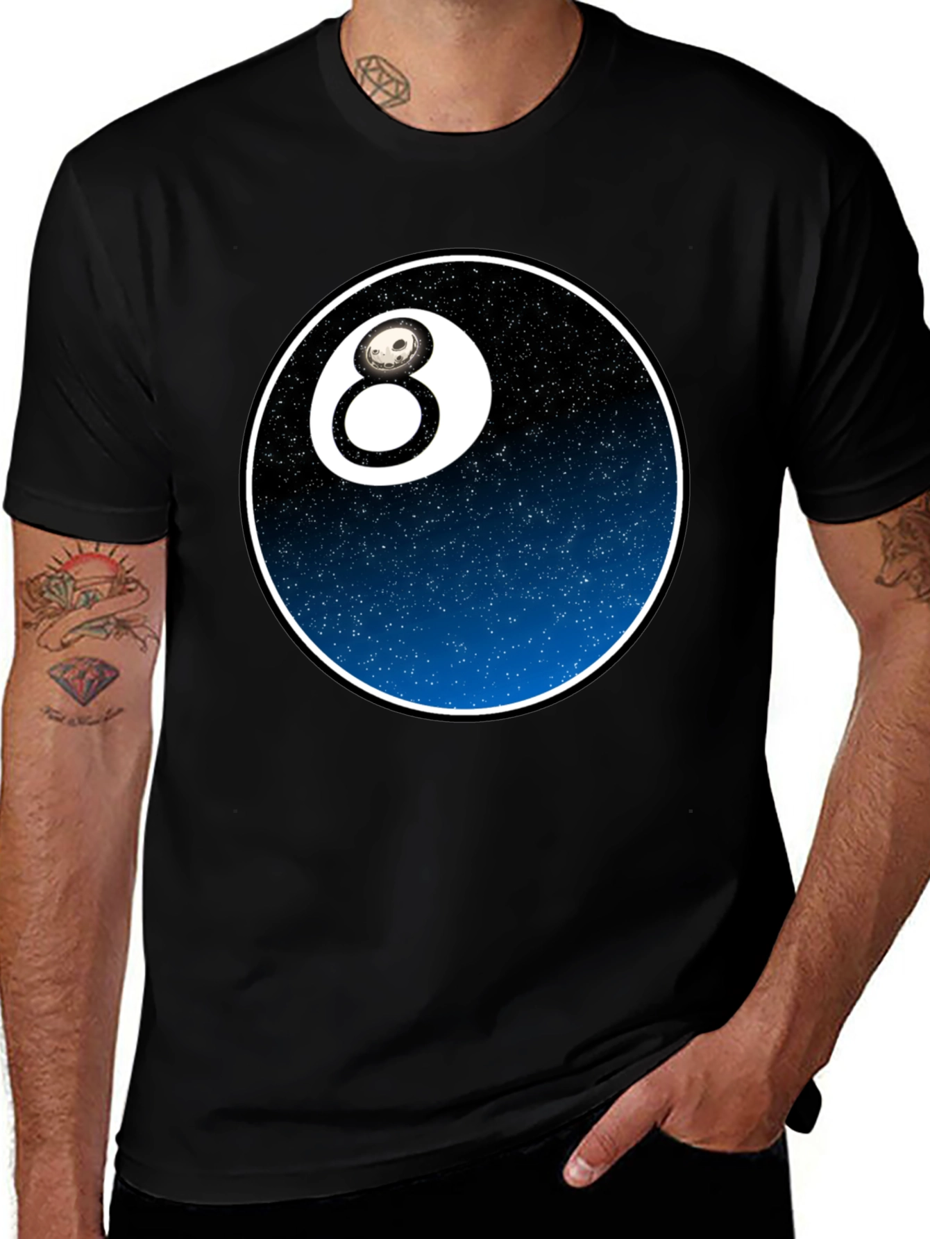 Variant 25 of Cool 8 Ball Graphic Tee - Galaxy Design