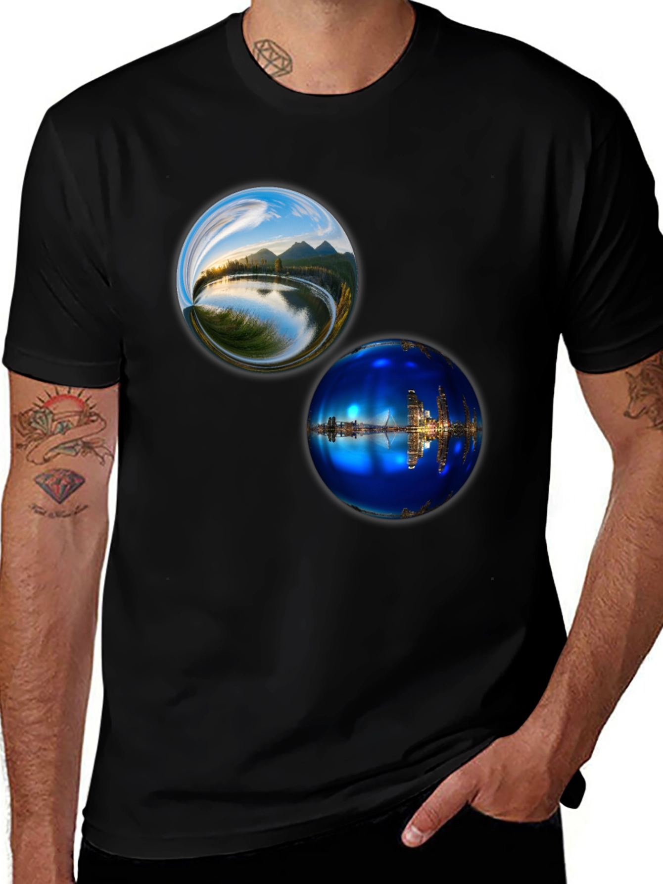 Variant 24 of Orb Landscape Print T-Shirt