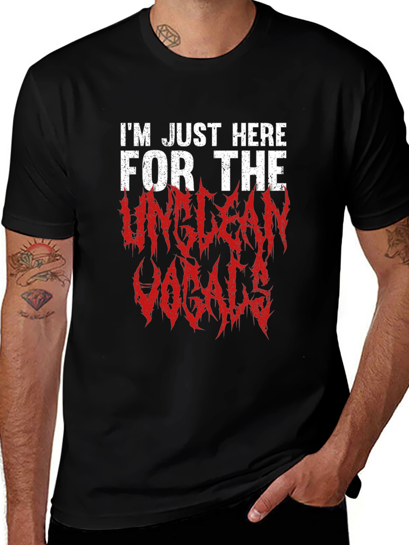 Variant 10 of Unclean Vocals Graphic Tee - Metalhead Concert Shirt