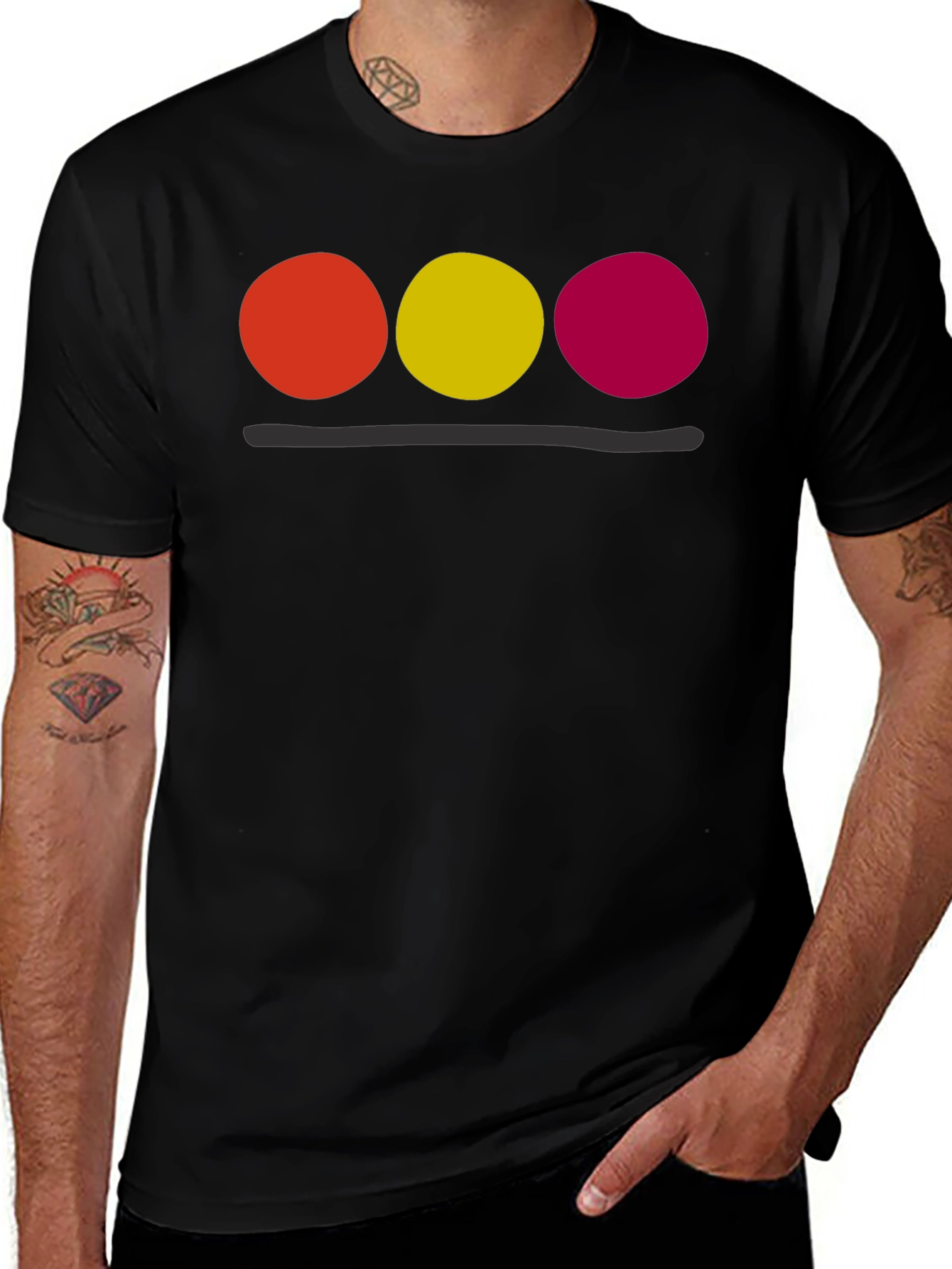 Variant 20 of Minimalist Circle Design Black T-Shirt