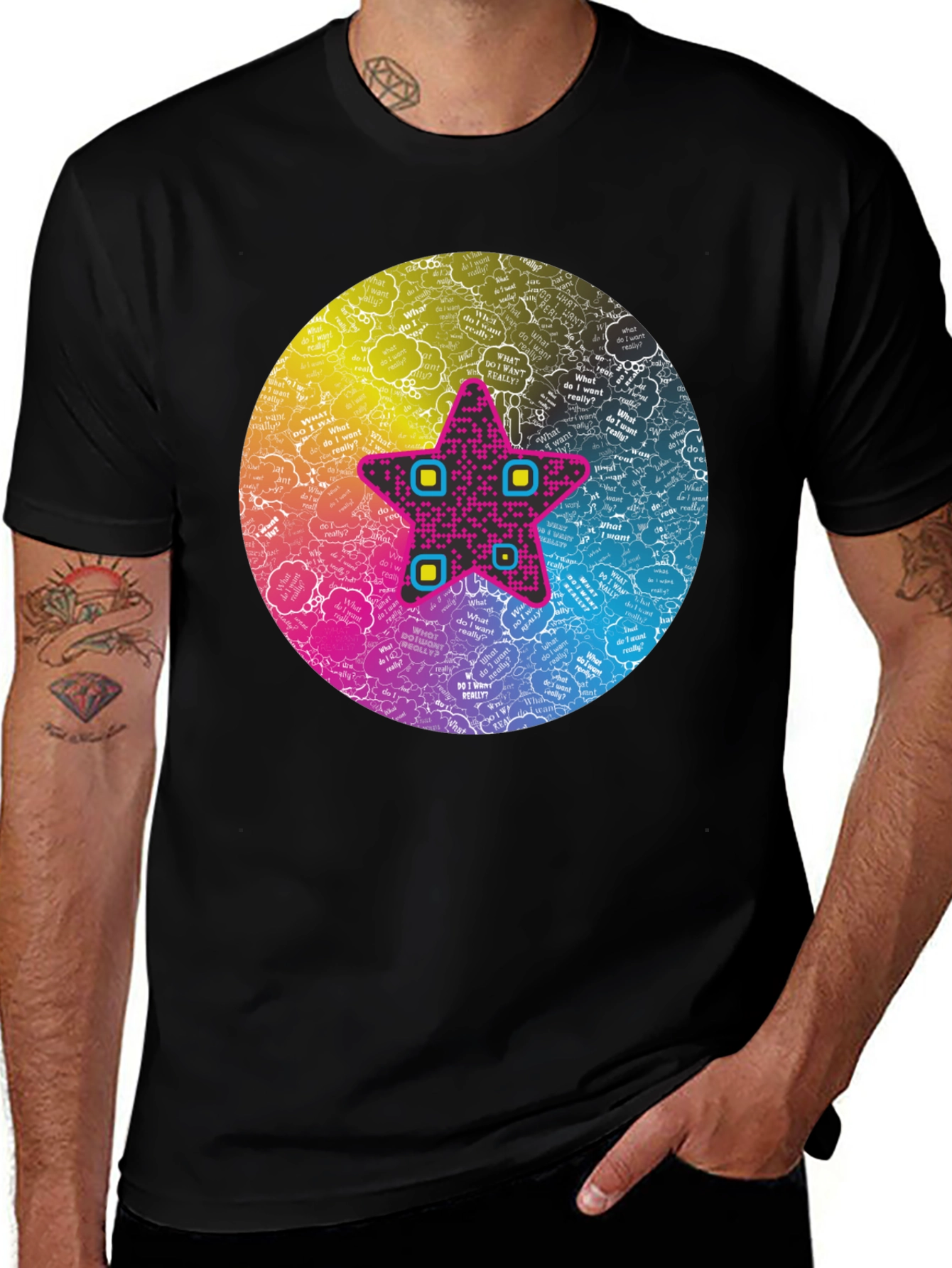 Variant 30 of Star Graphic Tee - Colorful Statement Shirt