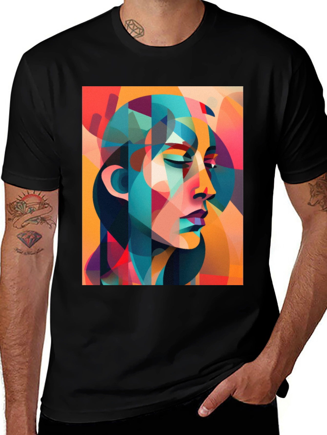 Variant 6 of Abstract Woman Graphic Tee - Bold Artistic Design
