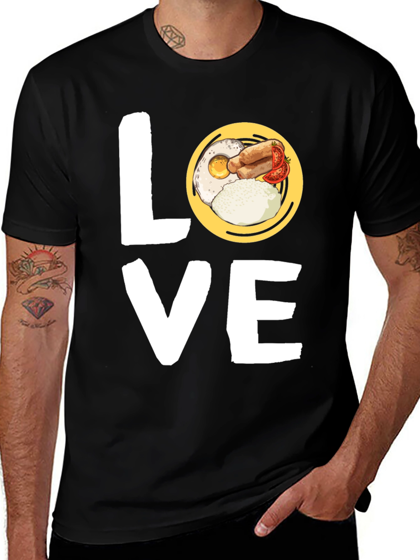 Variant 28 of Love Breakfast T-Shirt - Foodie Tee