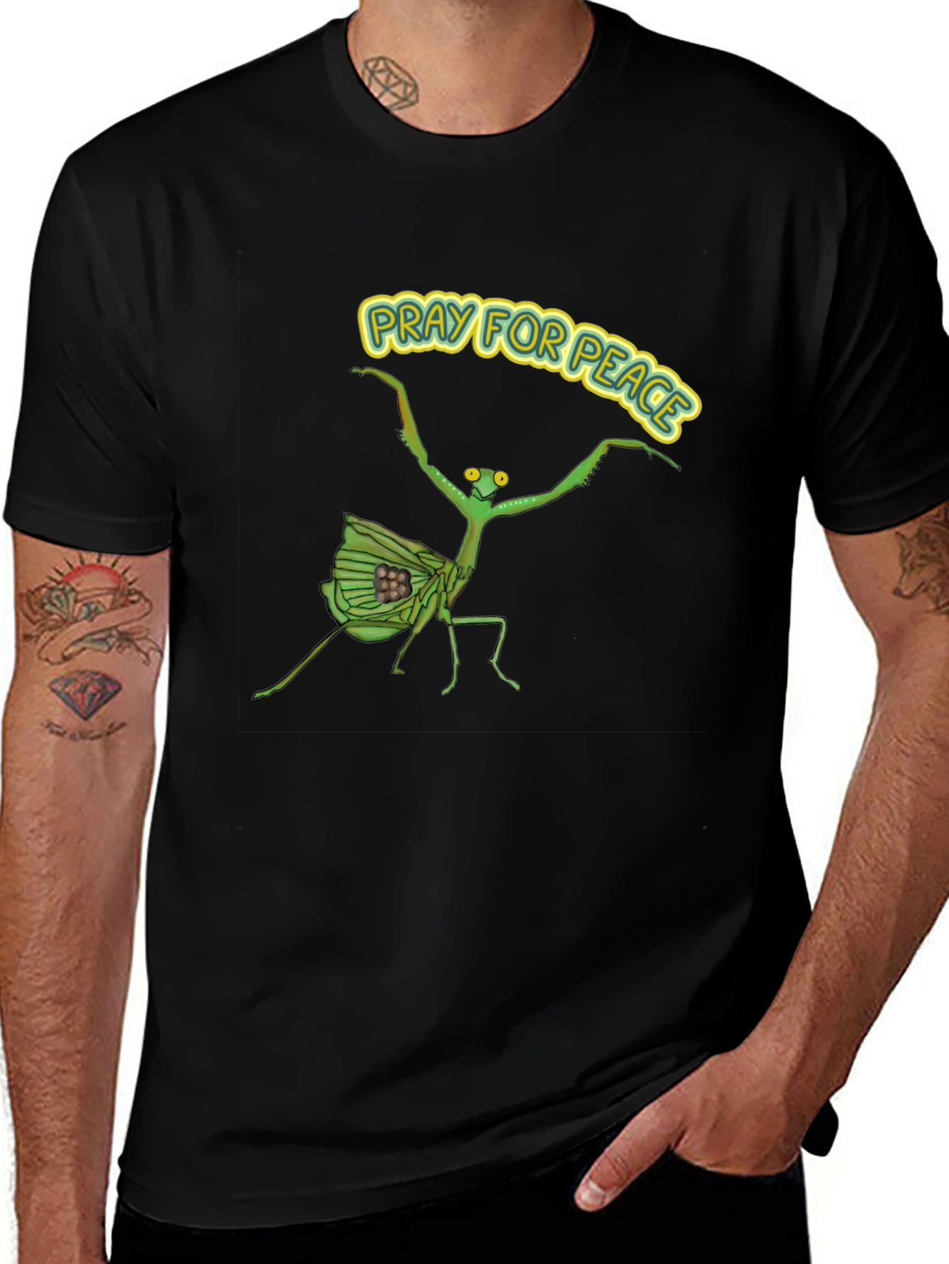 Variant 25 of Praying Mantis Peace Graphic Tee