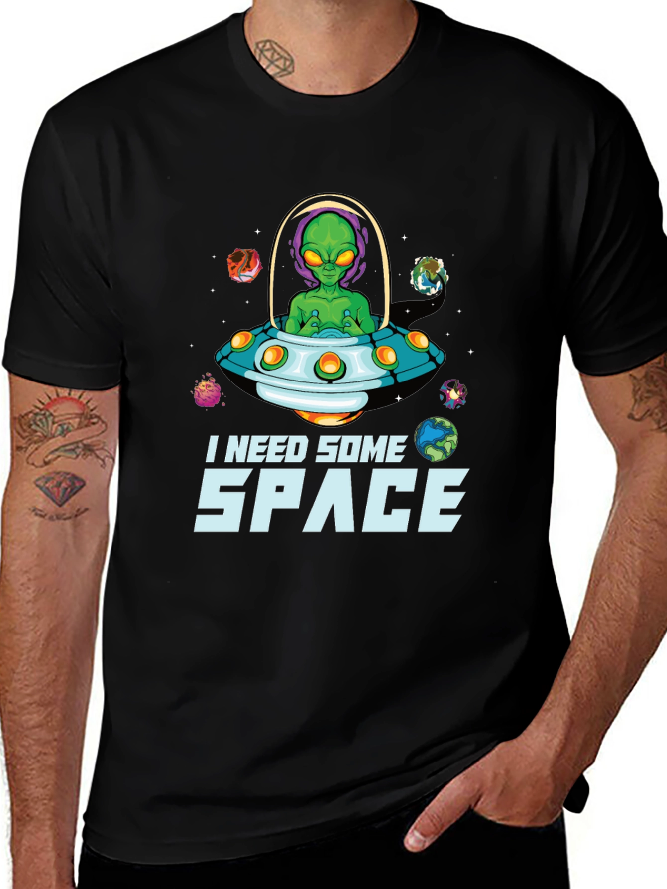 Variant 29 of I Need Some Space Alien UFO Graphic T-Shirt