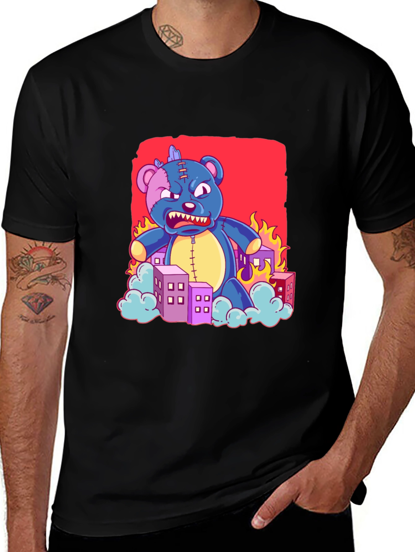 Variant 15 of Angry Teddy Bear City T-Shirt