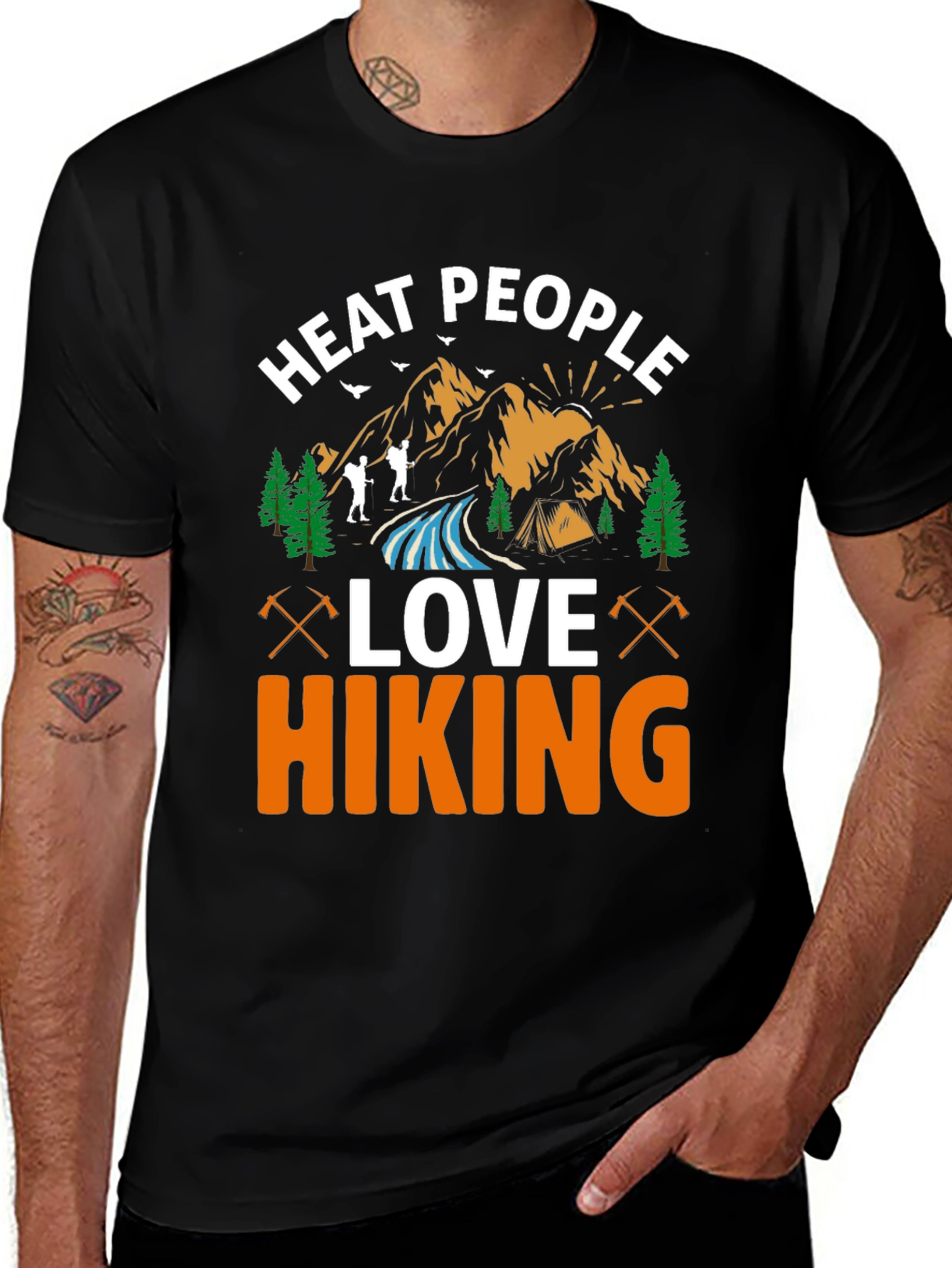 Variant 29 of Heat People Love Hiking Graphic Tee