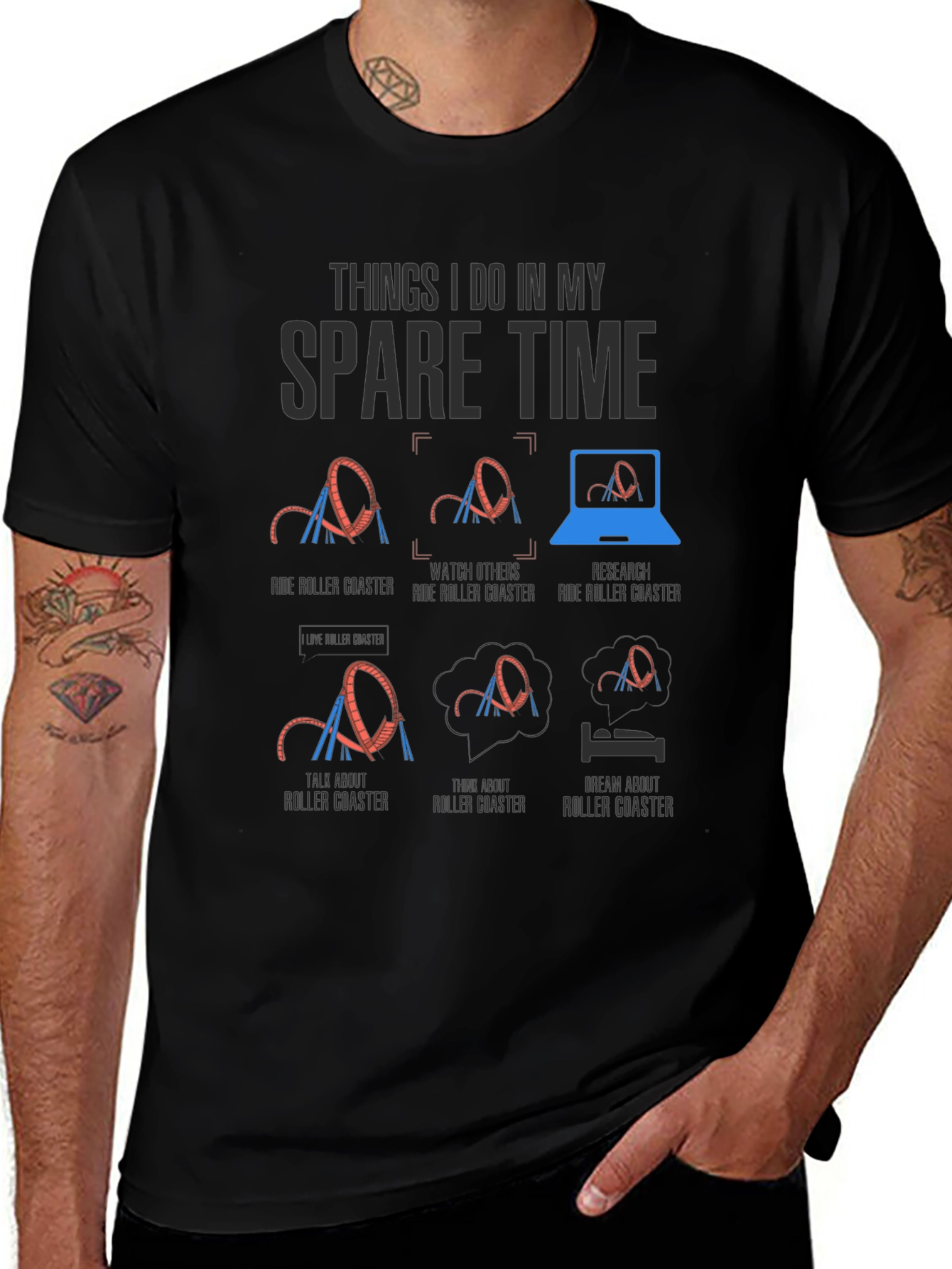 Variant 29 of Roller Coaster Spare Time T-Shirt