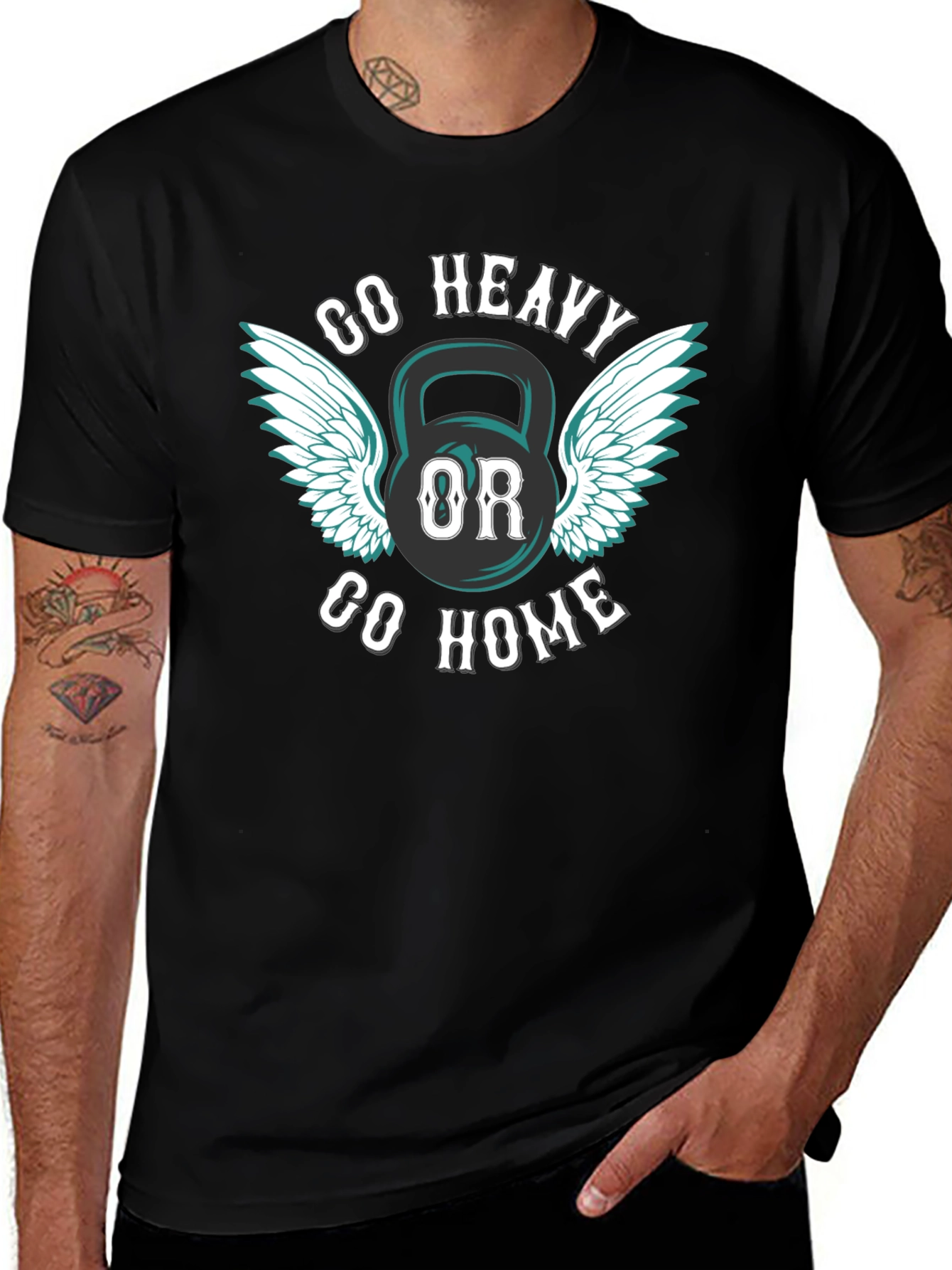 Go Heavy or Go Home Kettlebell Graphic Tee