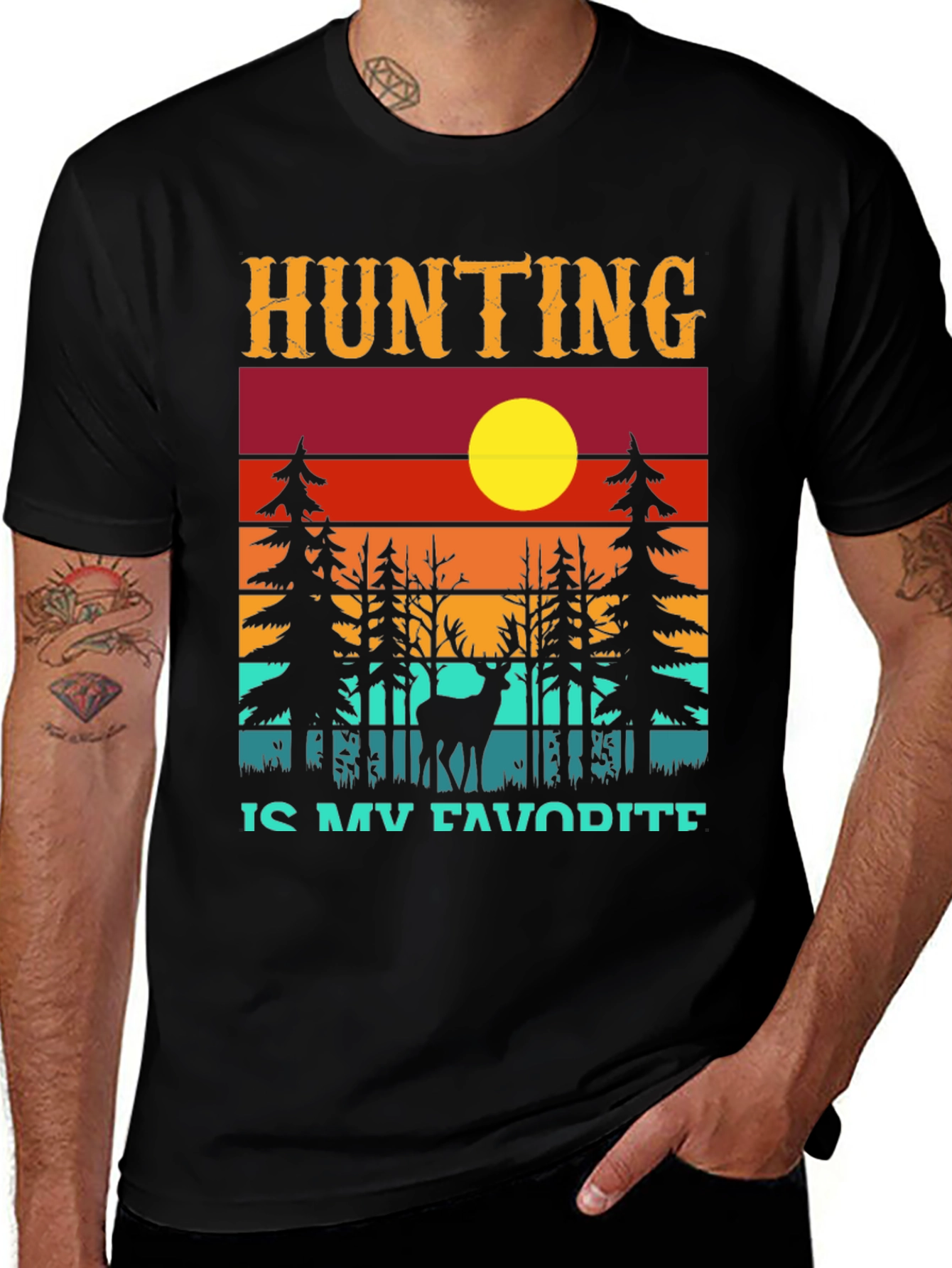 Variant 5 of Hunting is My Favorite T-Shirt