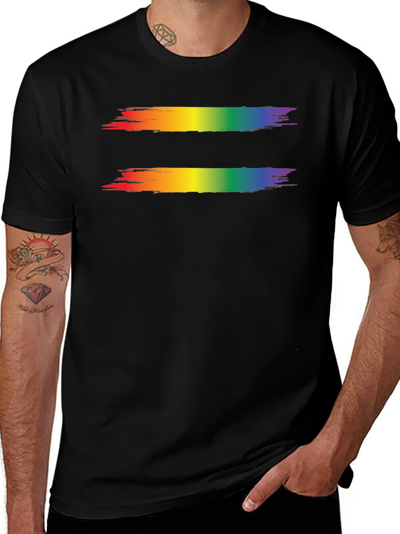 Variant 25 of Equality Rainbow Pride T-Shirt - Unisex Black Tee