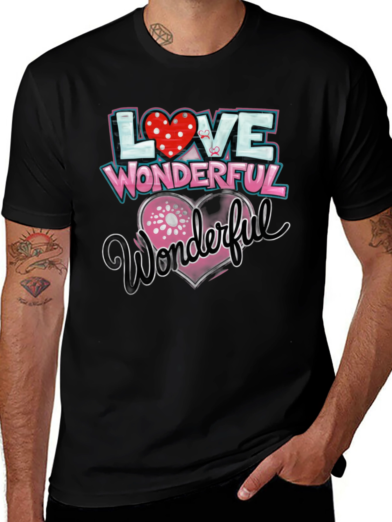 Variant 11 of Love Wonderful Black T-Shirt
