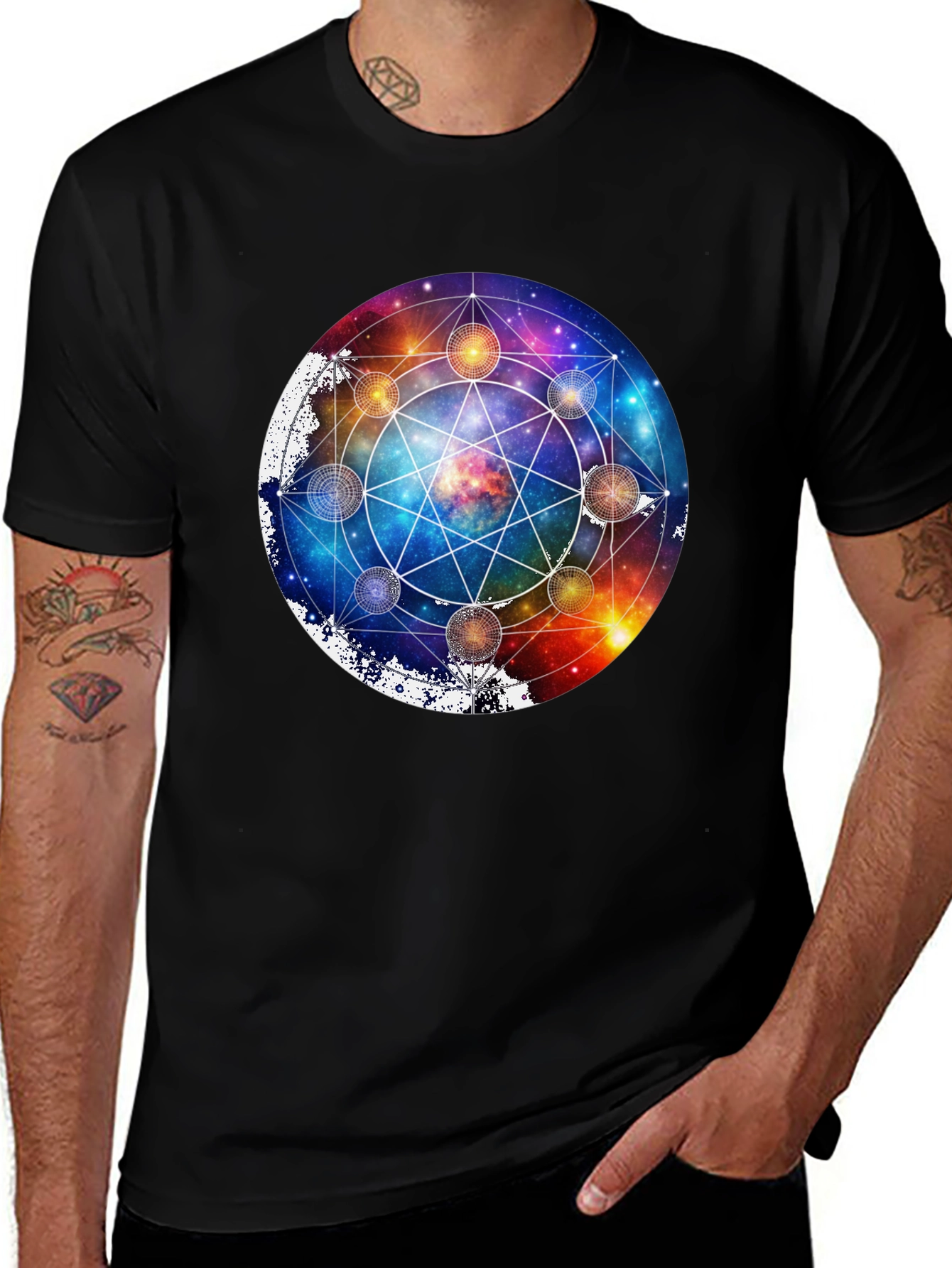 Variant 23 of Cosmic Circle Graphic T-Shirt - Galaxy Design