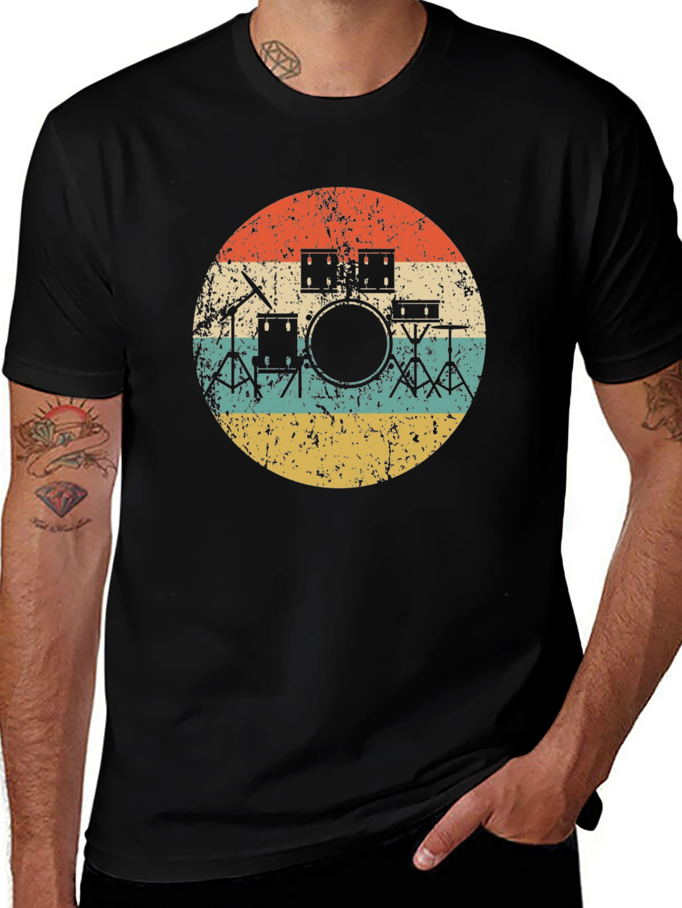 Variant 28 of Vintage Drum Set Graphic Tee - Retro Music T-Shirt