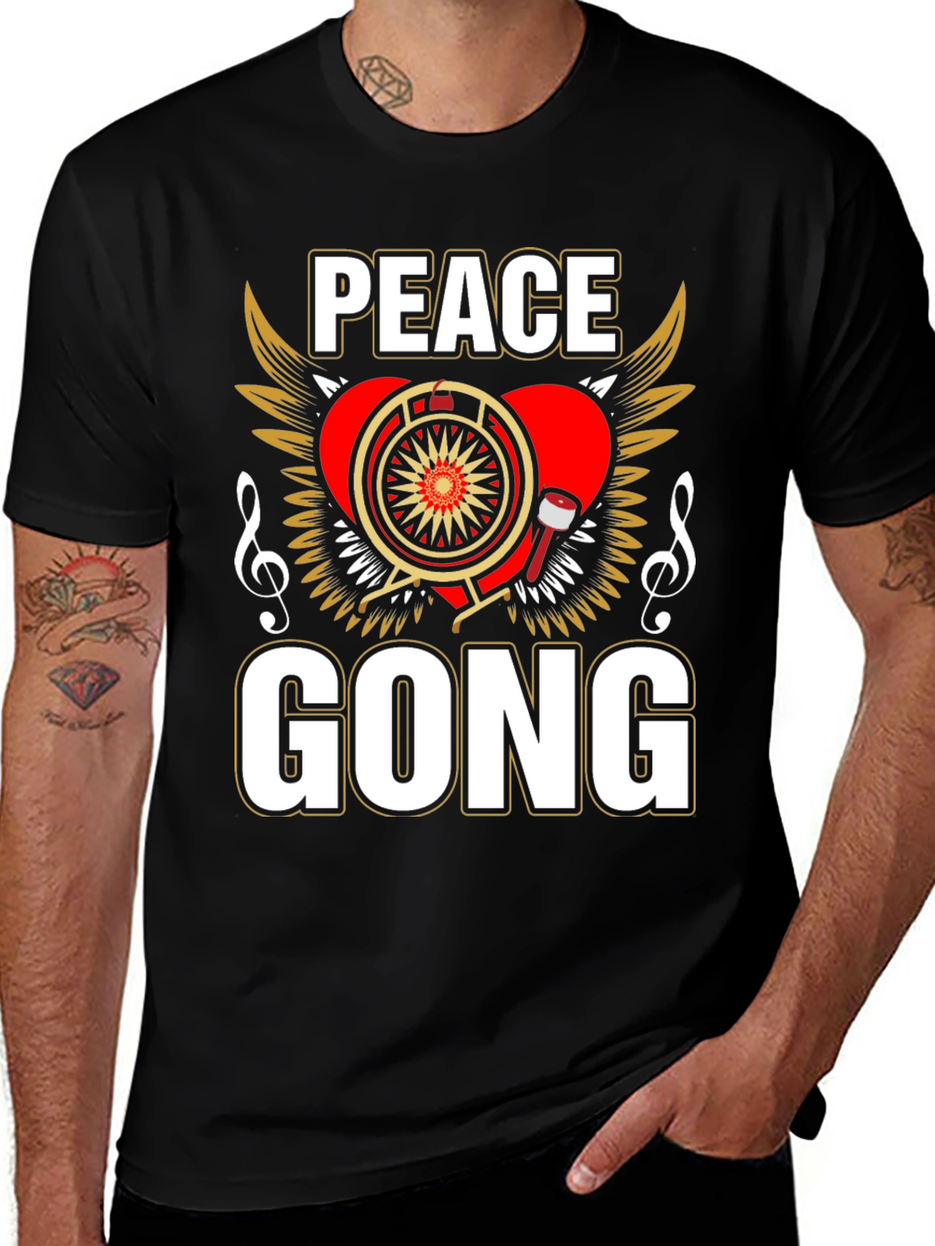 Peace Gong T-Shirt - Musical Humor Tee