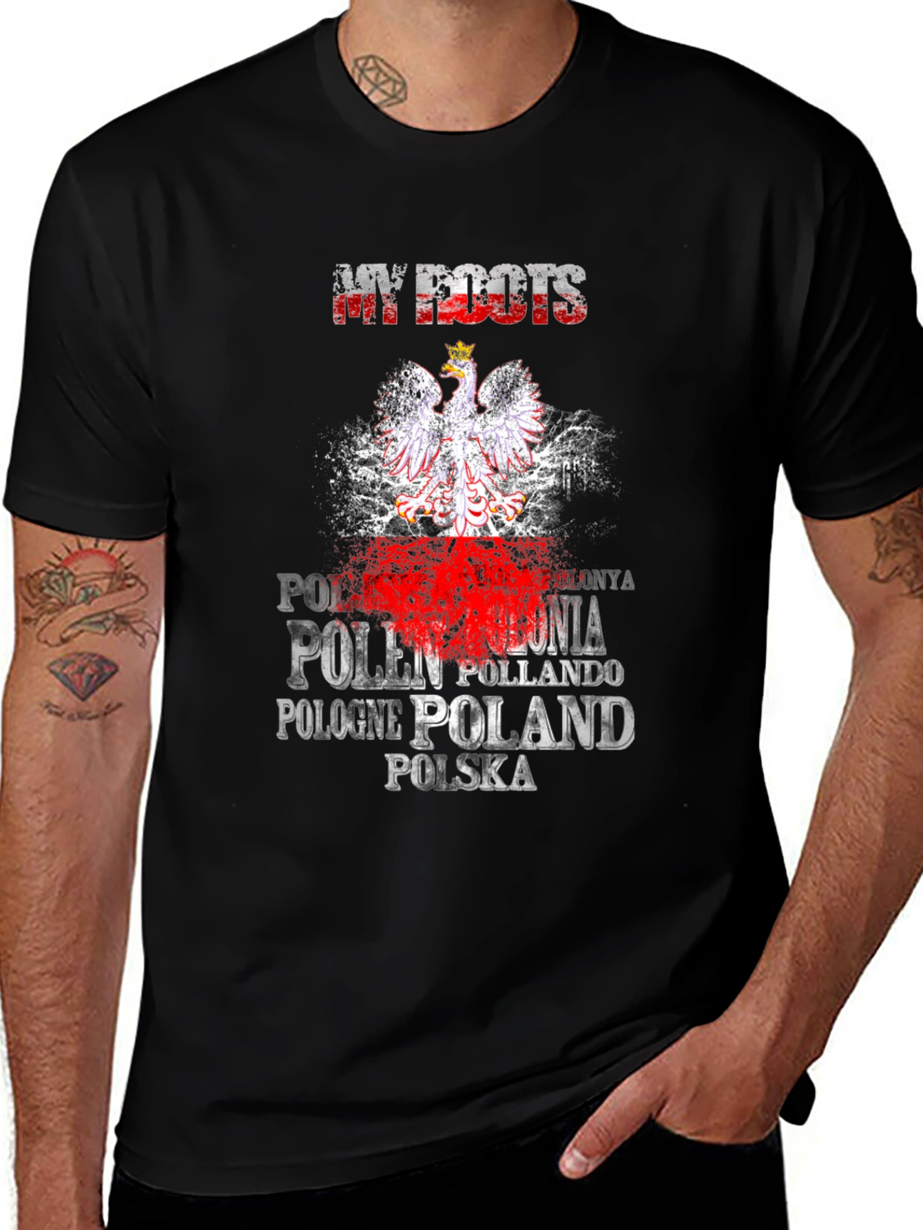 Poland Roots T-Shirt Polonia Polska Flag Pride