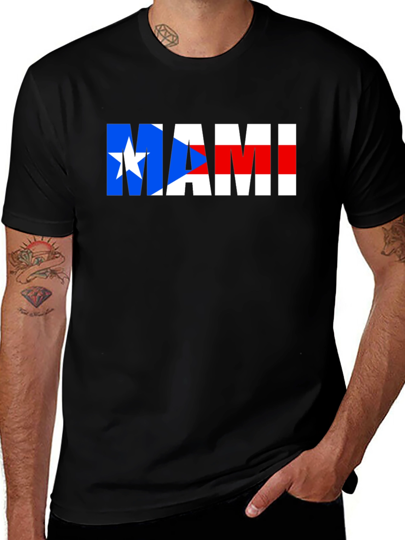 MAMI Puerto Rico Flag Graphic T-Shirt