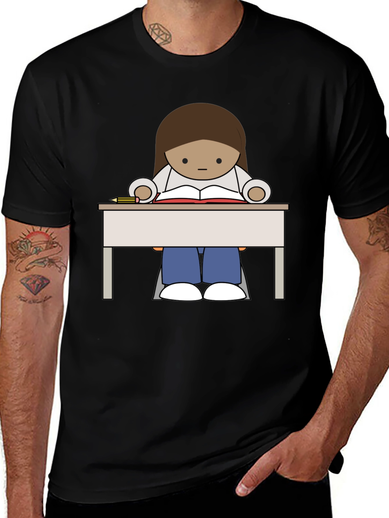 Variant 8 of Cartoon Reader T-Shirt - Unisex Graphic Tee