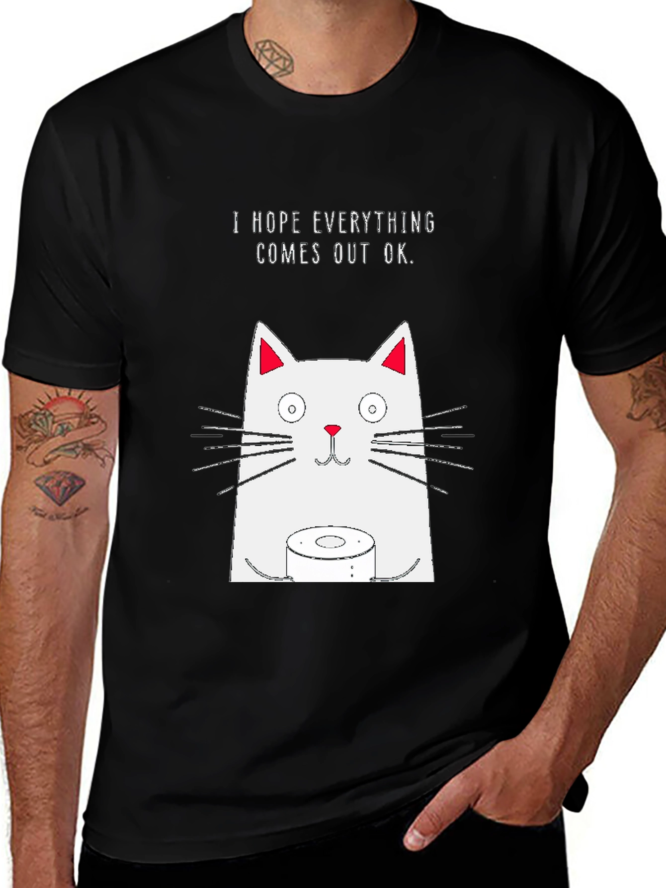 Variant 14 of Funny Cat T-Shirt - I Hope Everything Comes Out OK