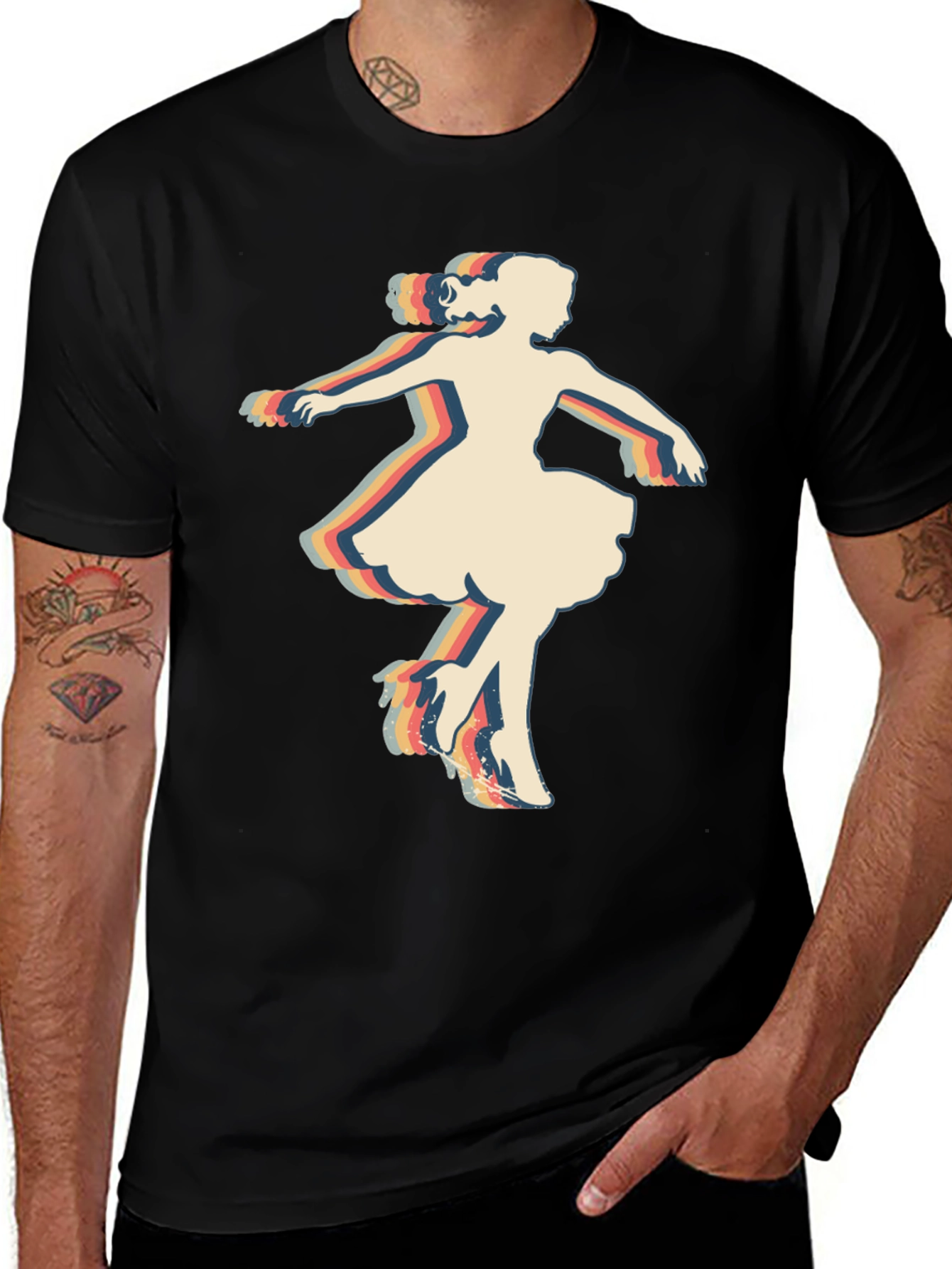 Variant 3 of Retro Dancer Graphic Tee - Vintage Style T-Shirt
