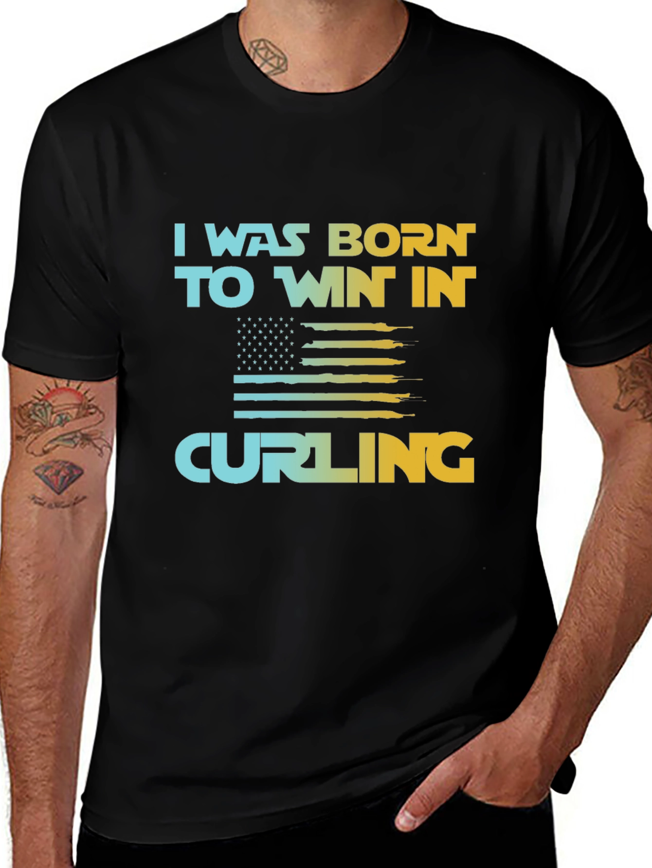 Variant 8 of Curling Fan T-Shirt - Born to Win