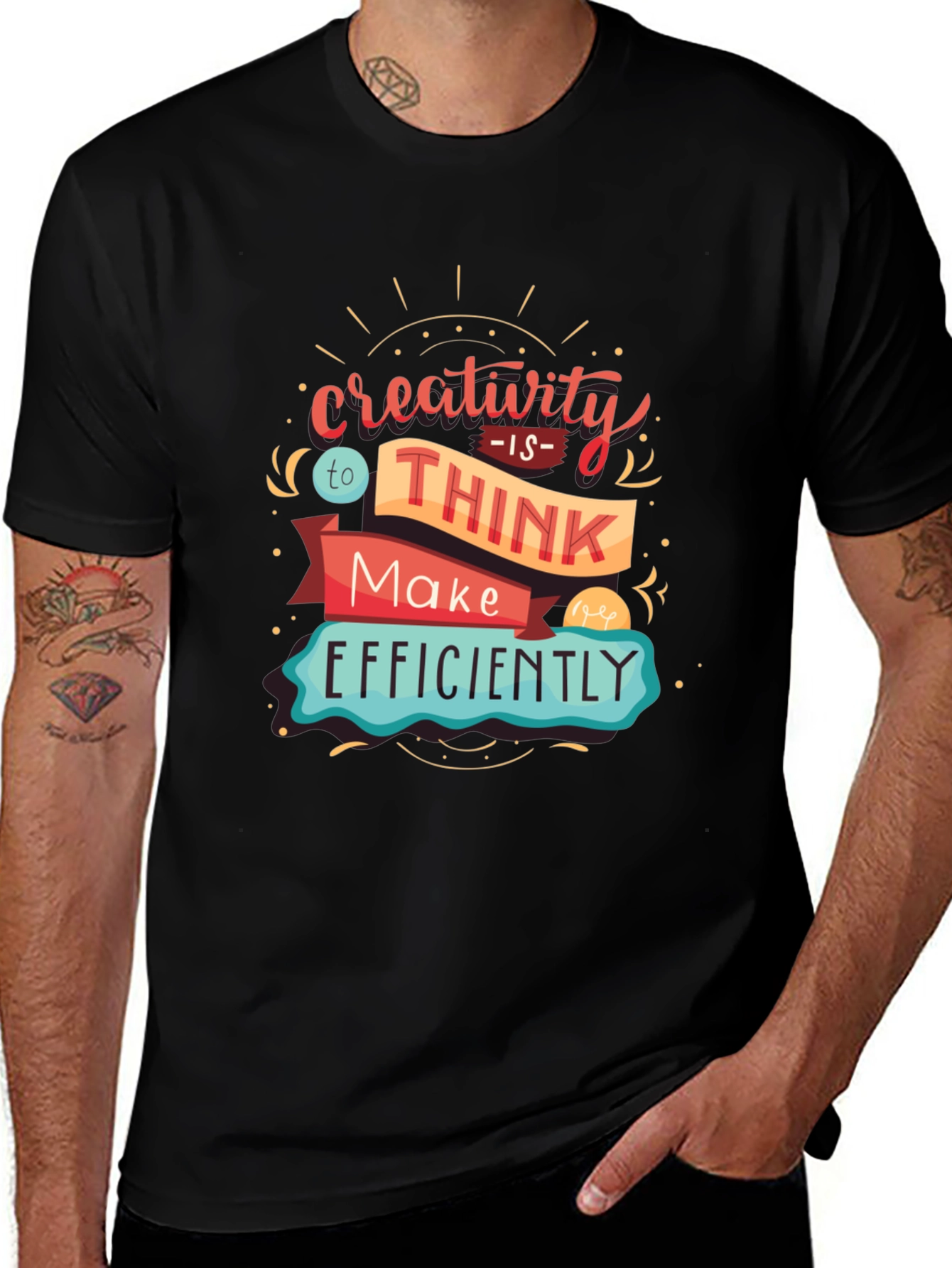 Variant 22 of Creativity Graphic T-Shirt - Think & Make Efficiently