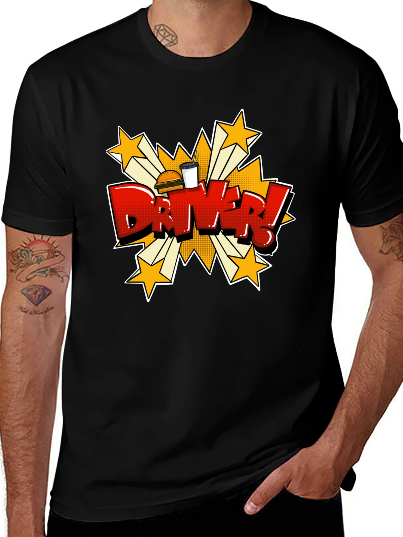 Variant 27 of Driver Cartoon T-Shirt - Fast Food Delivery Style