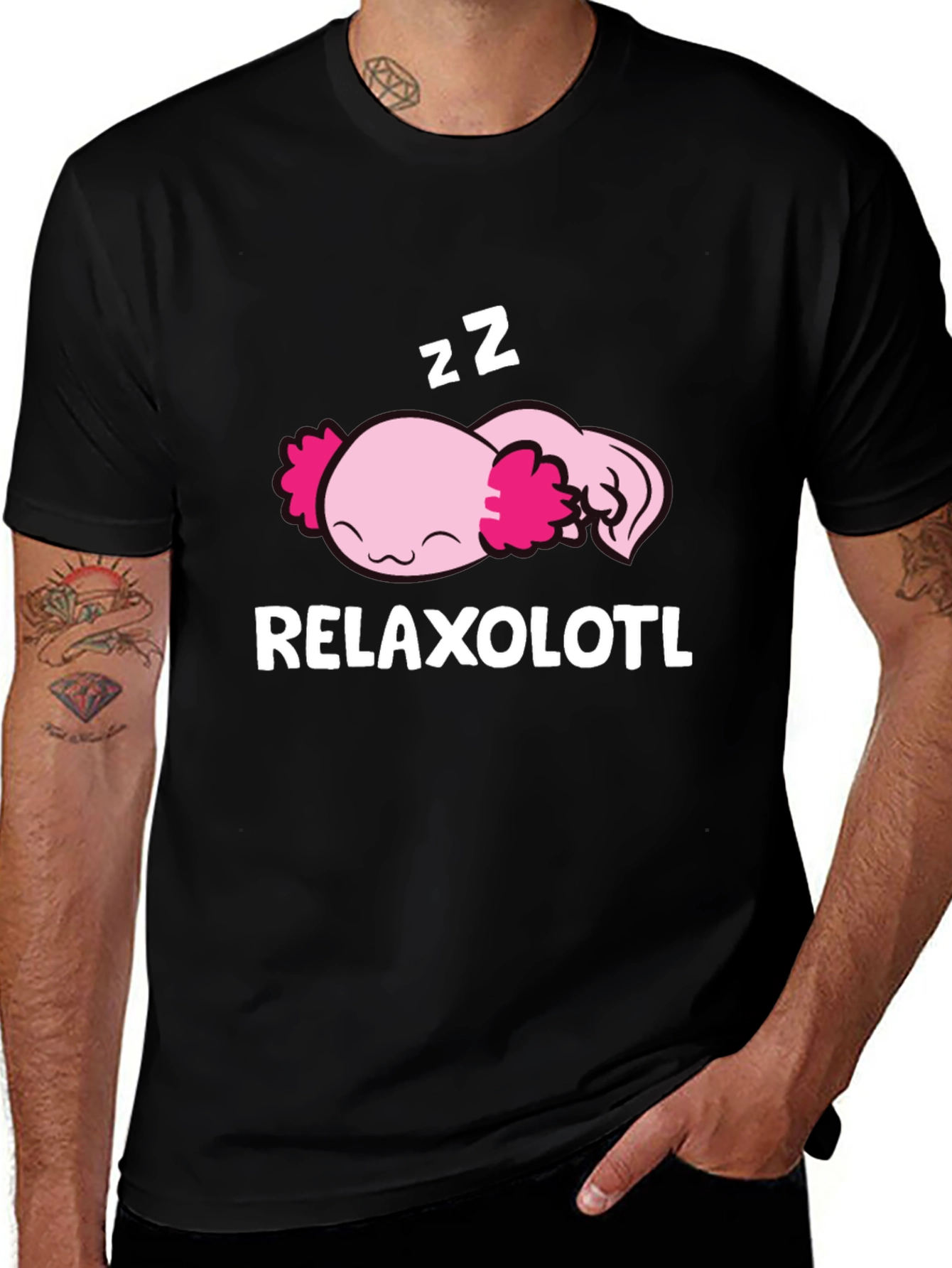 Relaxolotl Black T-Shirt - Funny Axolotl Tee