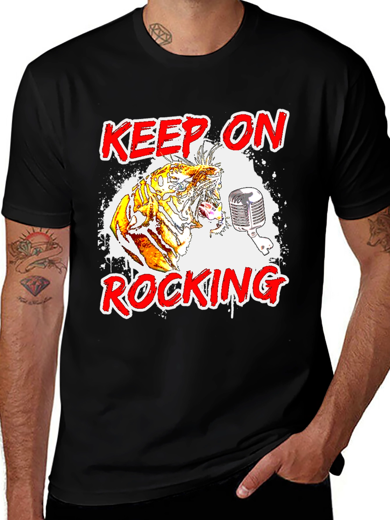 Variant 11 of Keep On Rocking Tiger Graphic Tee