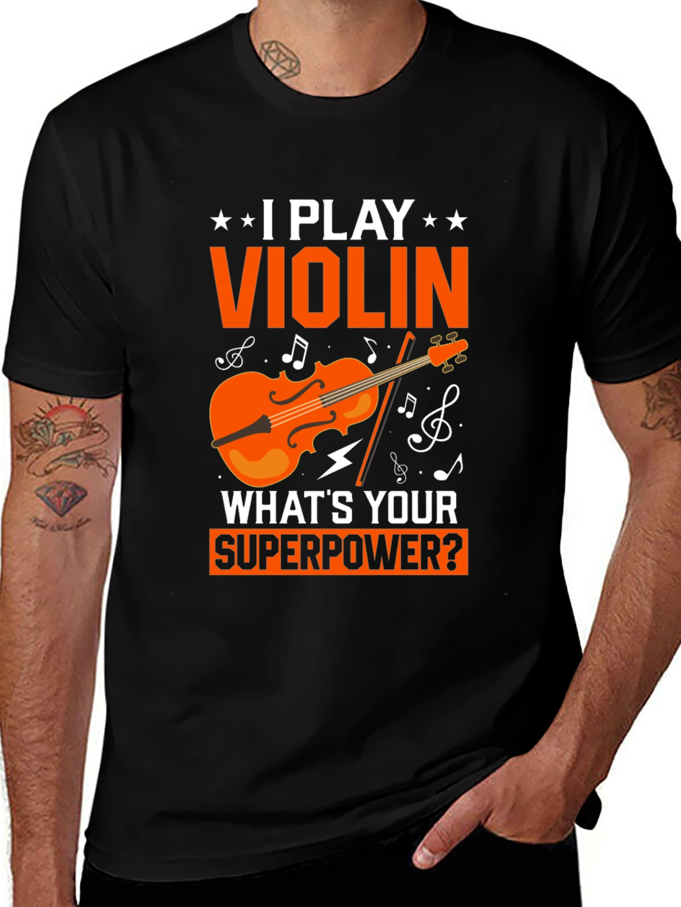 Variant 7 of I Play Violin T-Shirt - What's Your Superpower?
