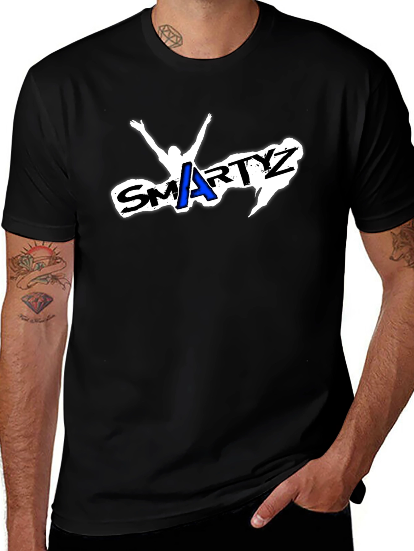 Variant 7 of Smartyz Graphic Tee - Cool & Casual Black T-Shirt