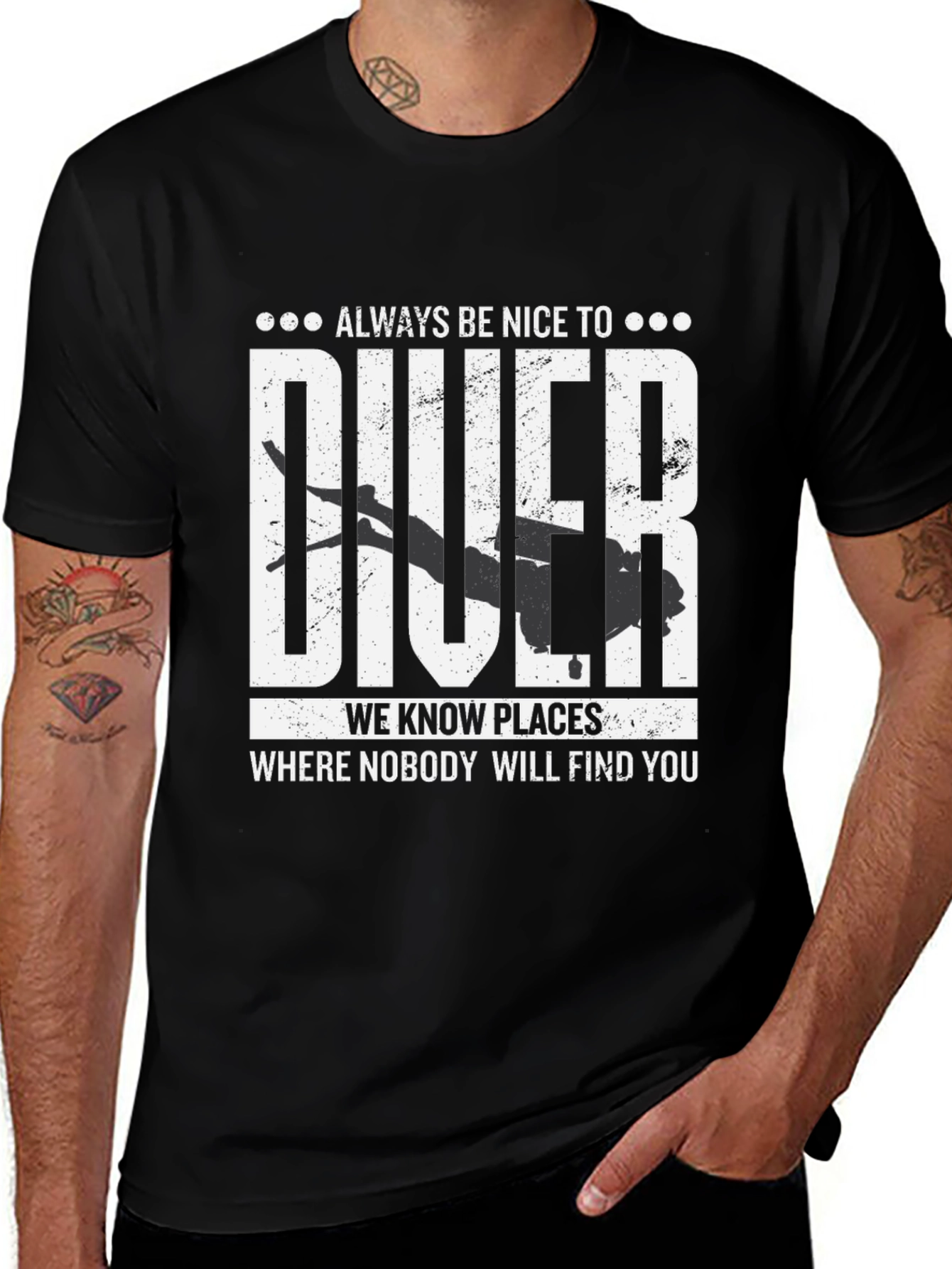 Variant 6 of Diver T-Shirt - Always Be Nice Diver Graphic Tee
