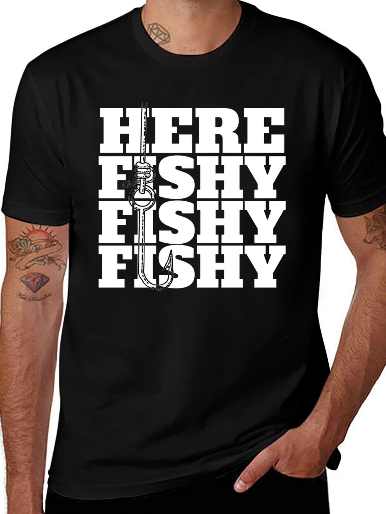 Variant 30 of Here Fishy Fishy Funny Fishing T-Shirt