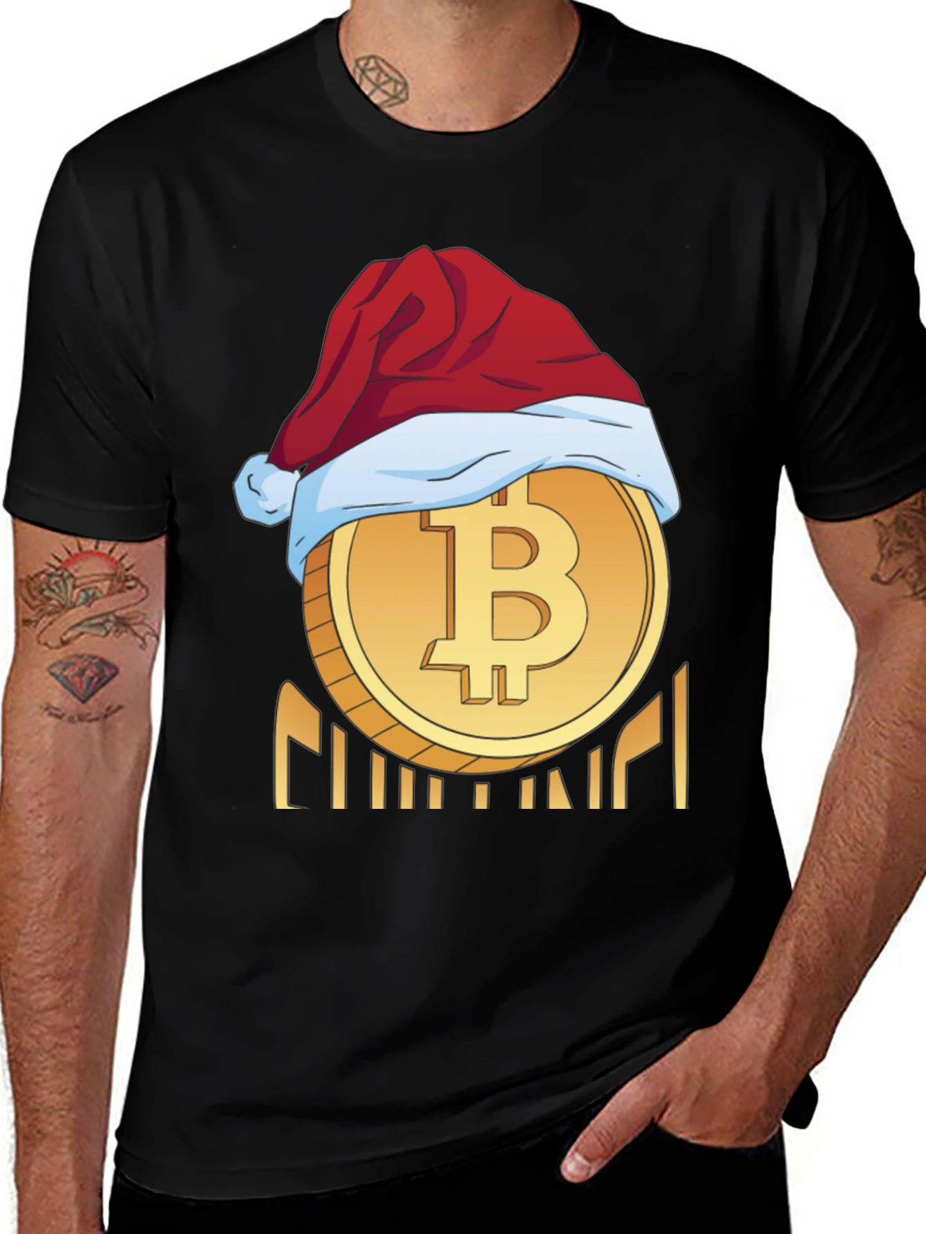Bitcoin Mining Santa Hat T-Shirt