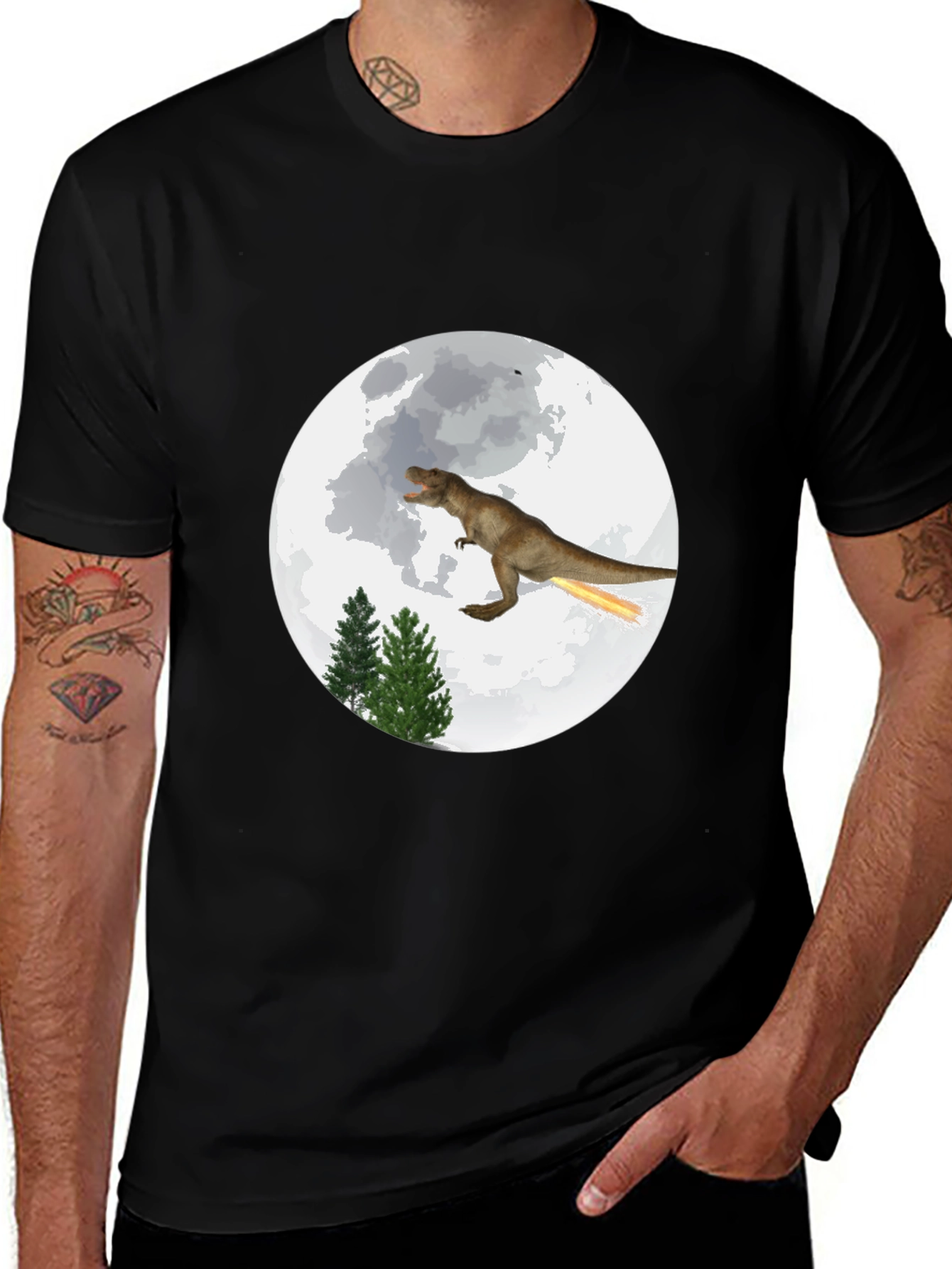 Dino Moon T-Shirt - Funny T-Rex Design