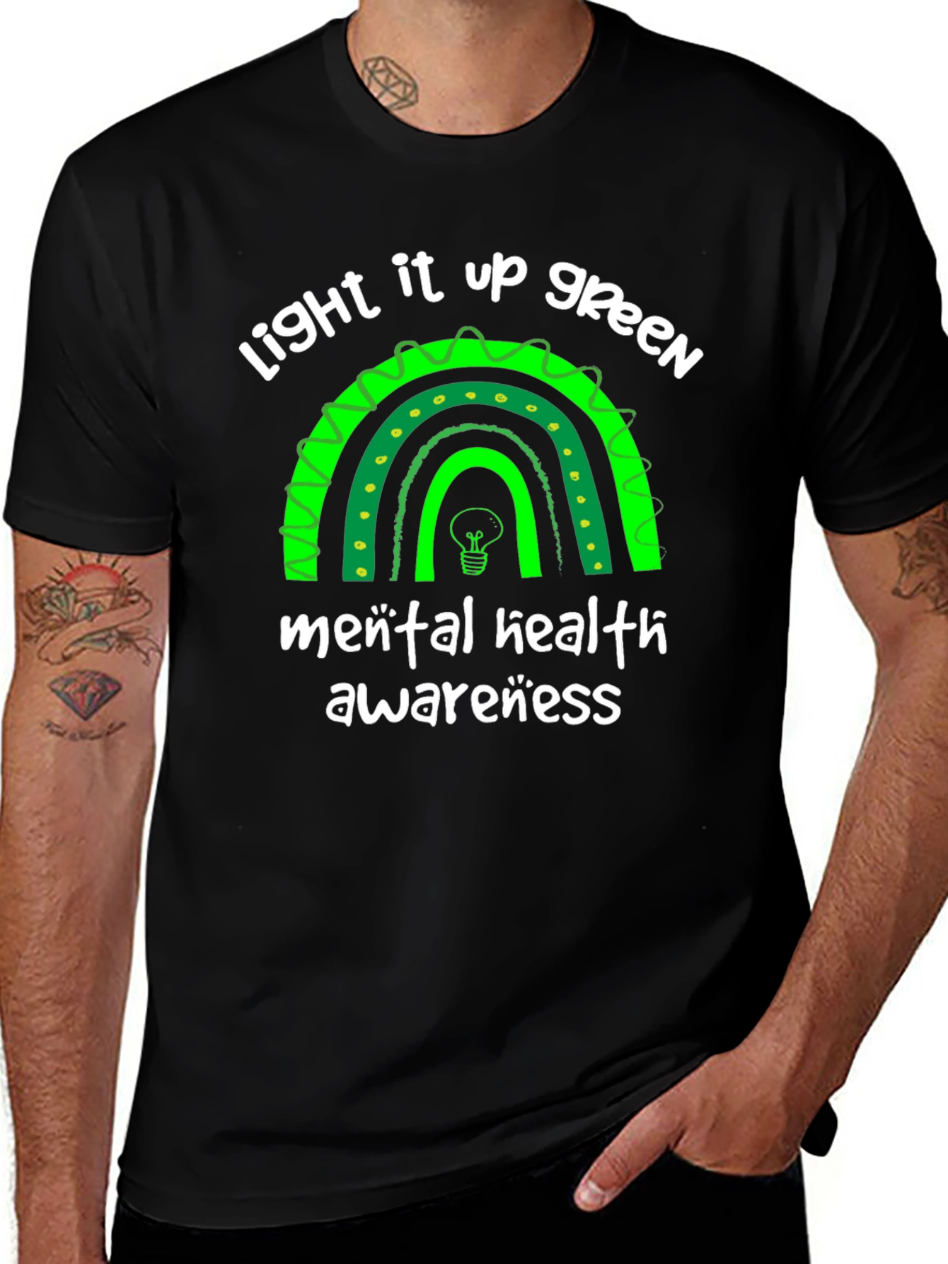 Variant 19 of Mental Health Awareness Light It Up Green T-Shirt