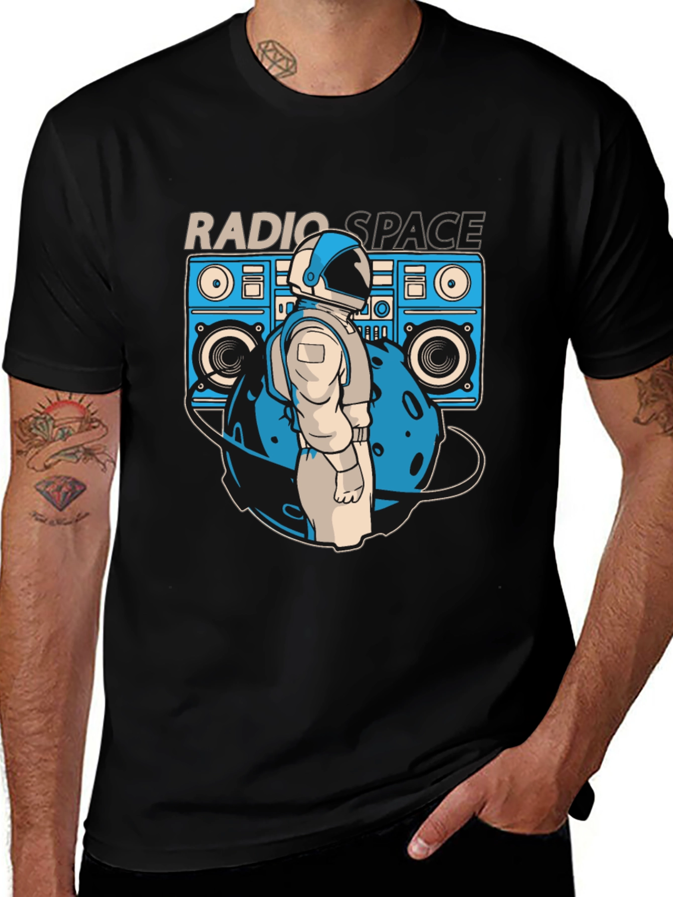 Variant 25 of Radio Space T-Shirt - Astronaut Boombox