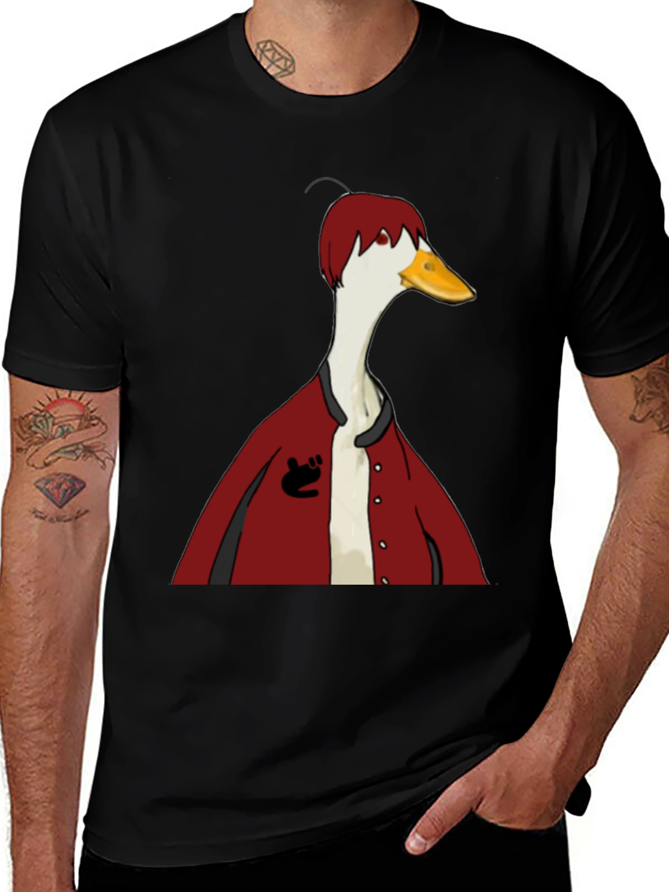 Variant 13 of Duck in Jacket Graphic T-Shirt - Unique Design