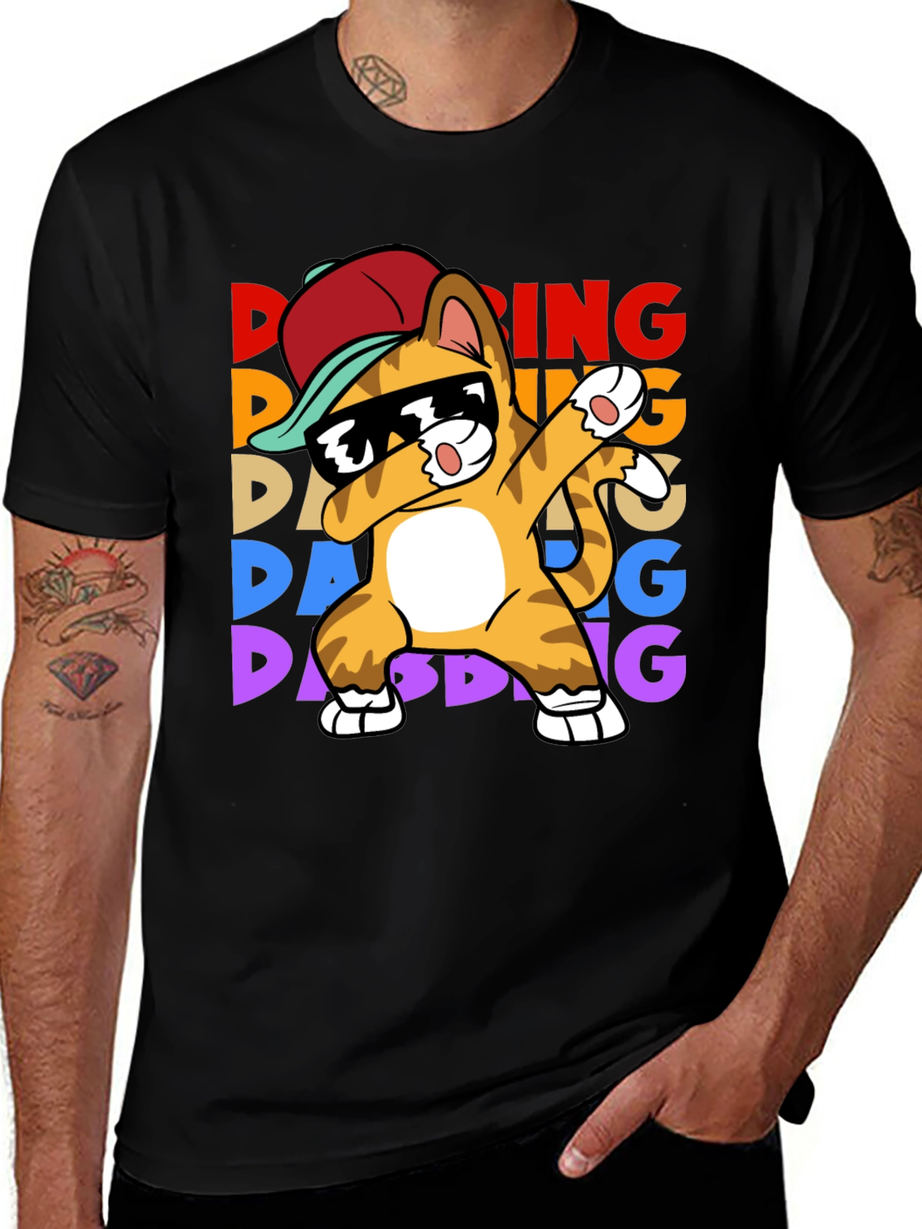 Variant 8 of Dabbing Cat T-Shirt - Fun & Unique Design