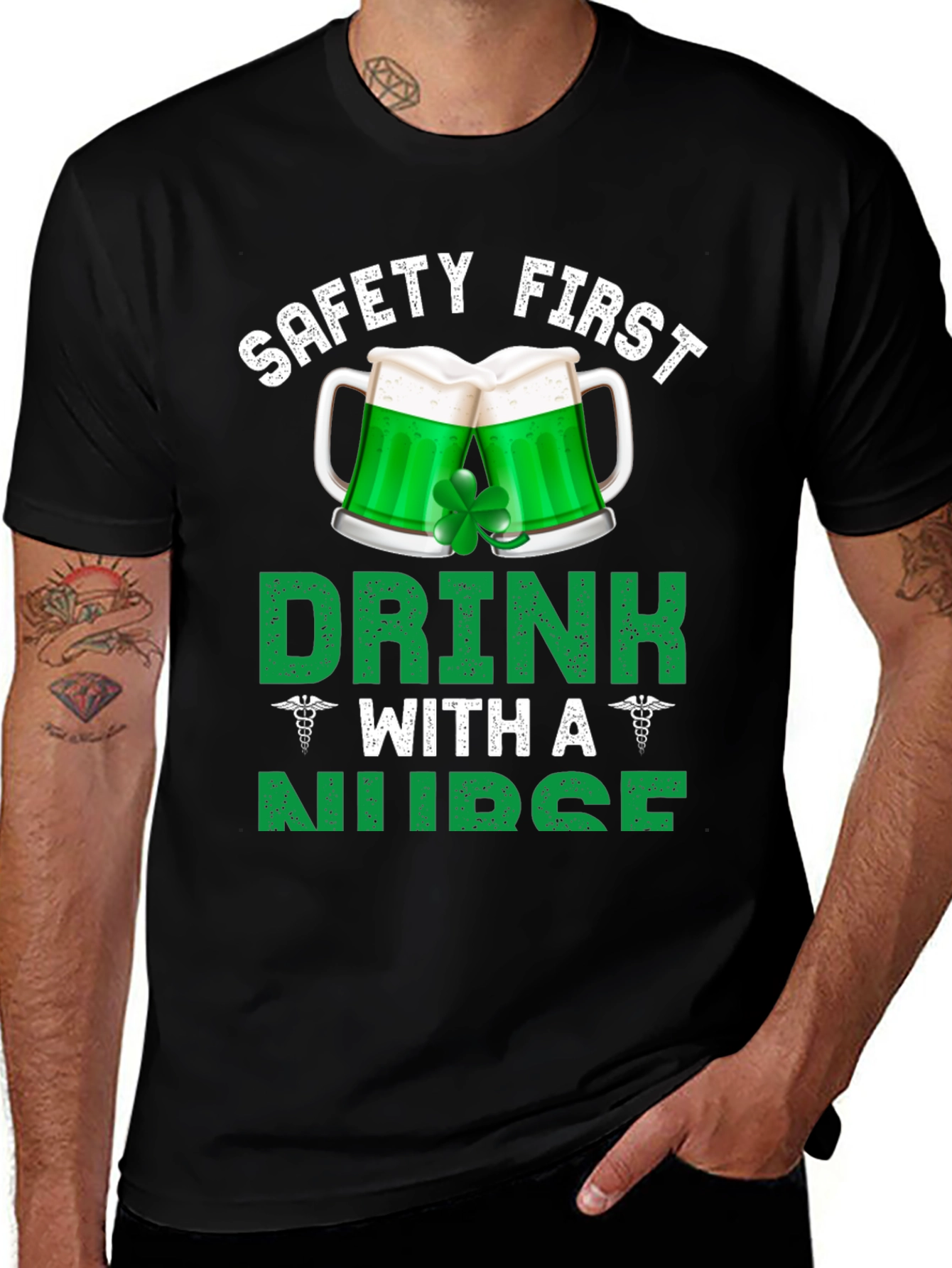 Variant 29 of Safety First Drink With A Nurse T-Shirt