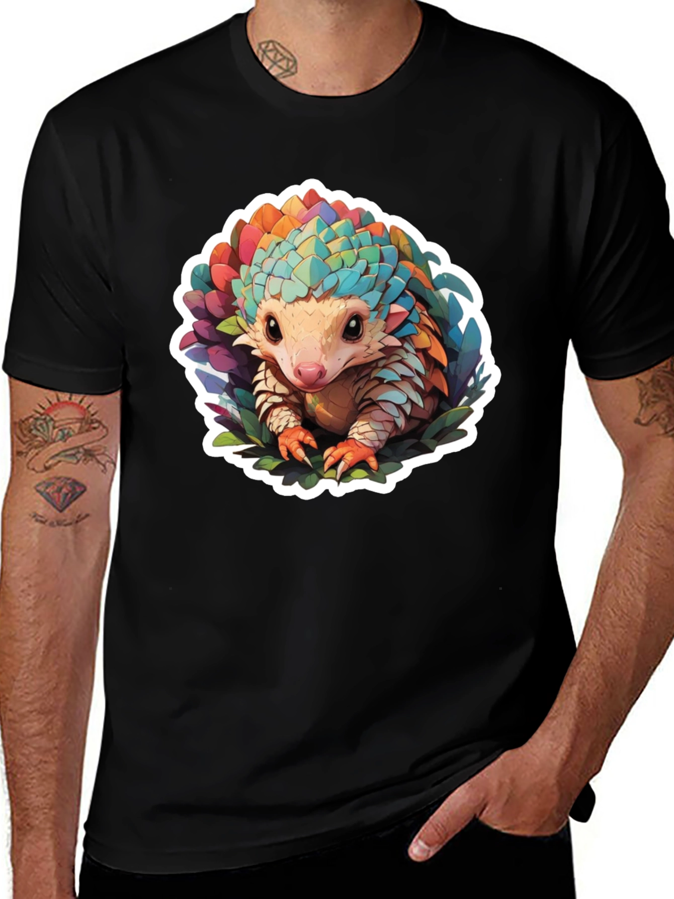 Variant 2 of Cute Colorful Pangolin Graphic T-Shirt